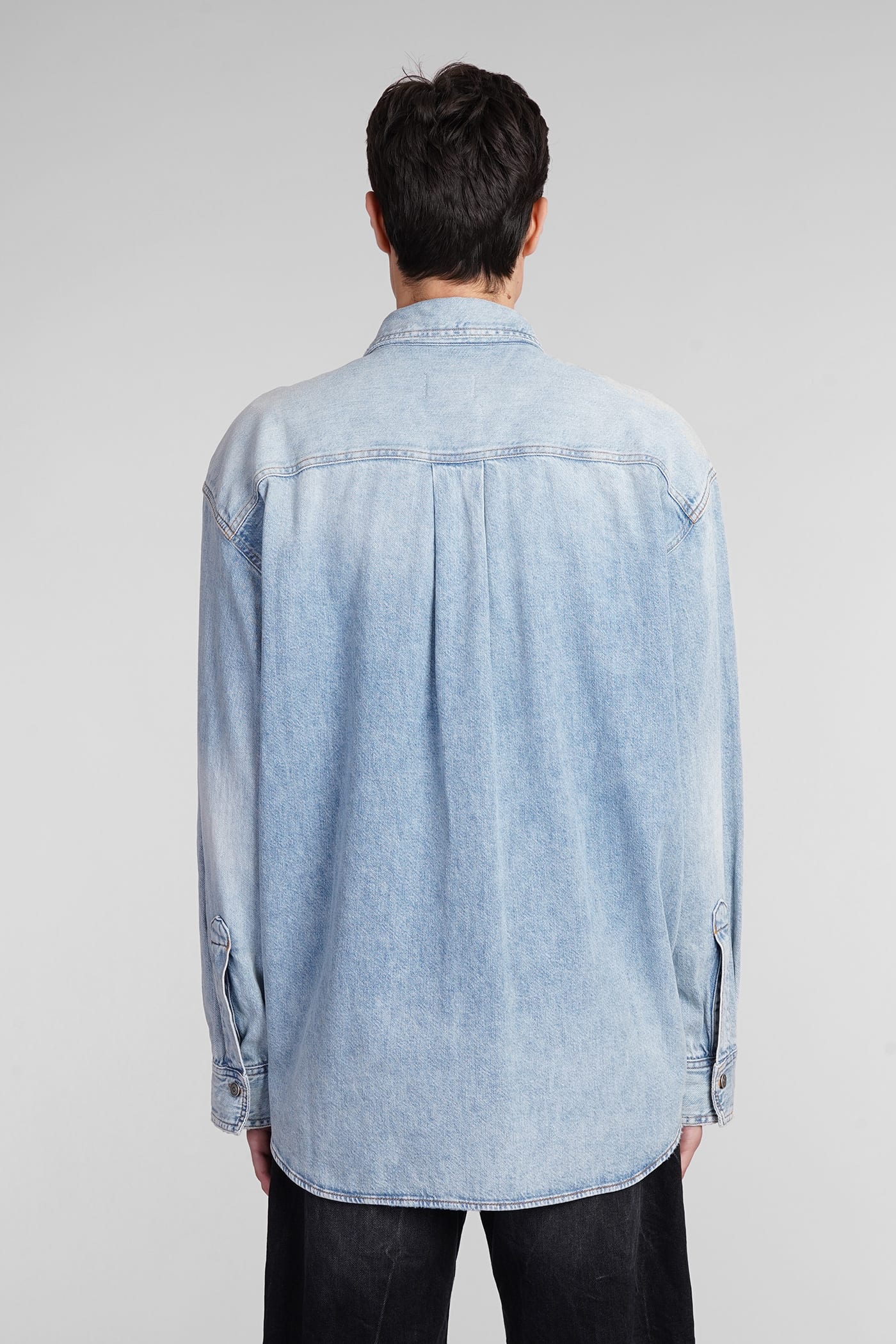 Shop Haikure Oscar Denim Jackets In Blue Cotton In Piano Blue