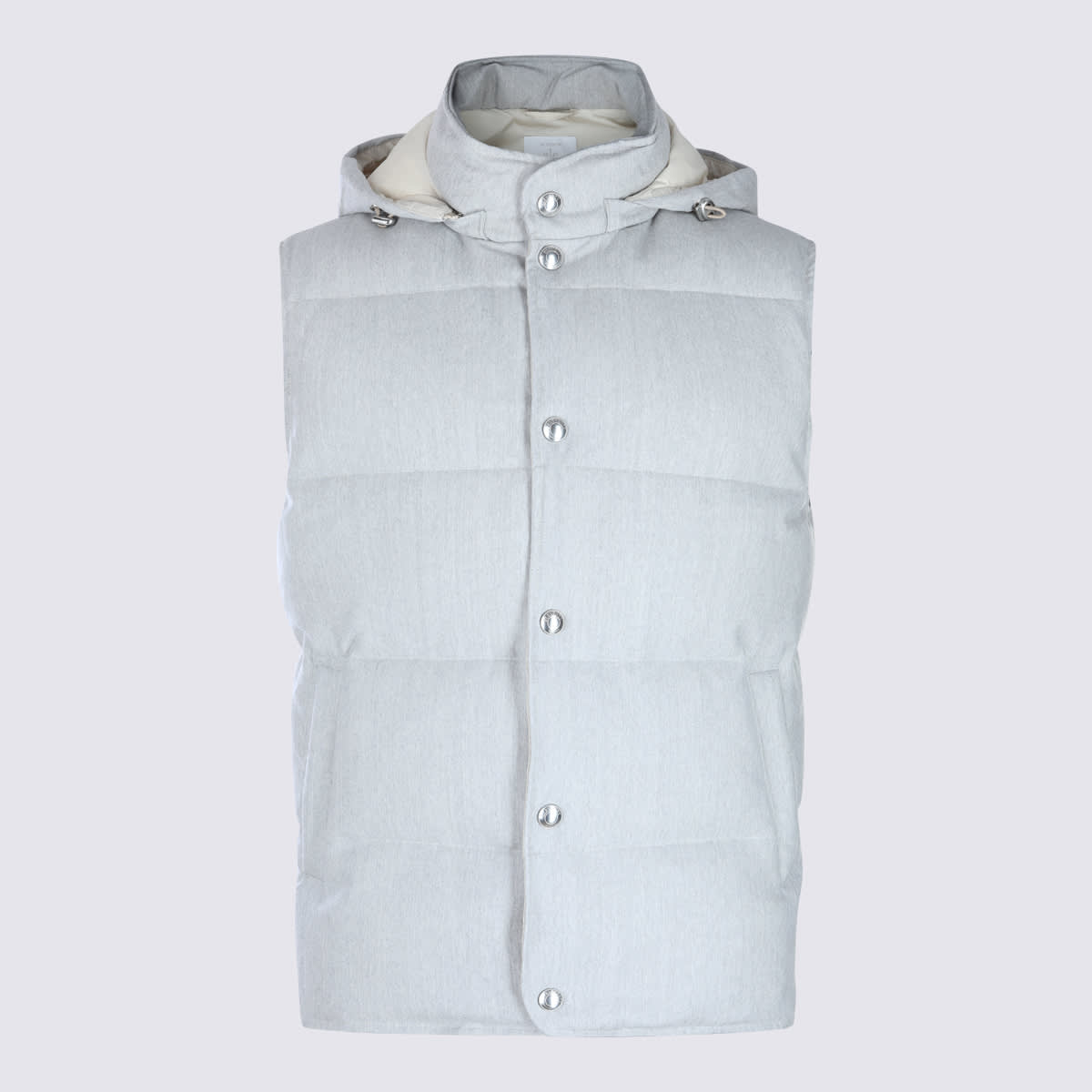Eleventy Hooded Padded Sleeveless Jackets With Side Pockets In Blue