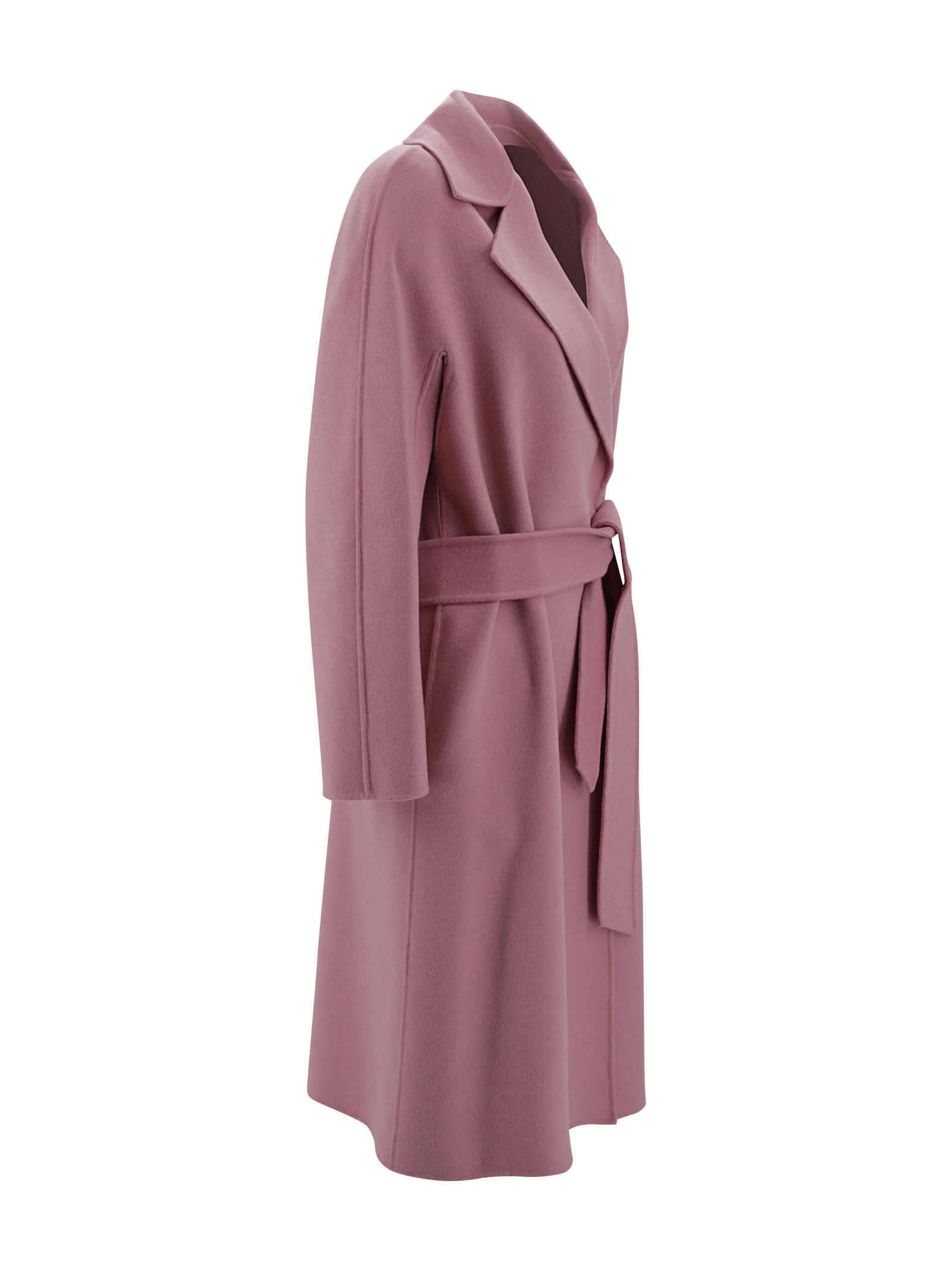 Shop Max Mara Wool, Cashmere And Silk Dressing Gown Coat In Pink