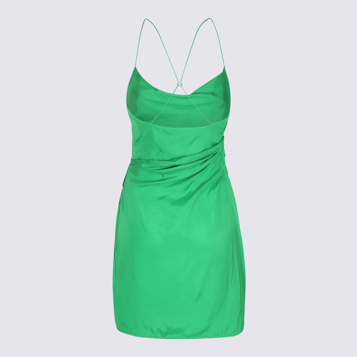Shop Gauge81 Green Silk Mini Dress In Jungle