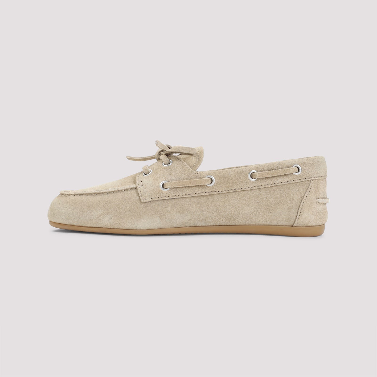 Miu Miu Ecru Suede Calf Leather Loafers In Multi