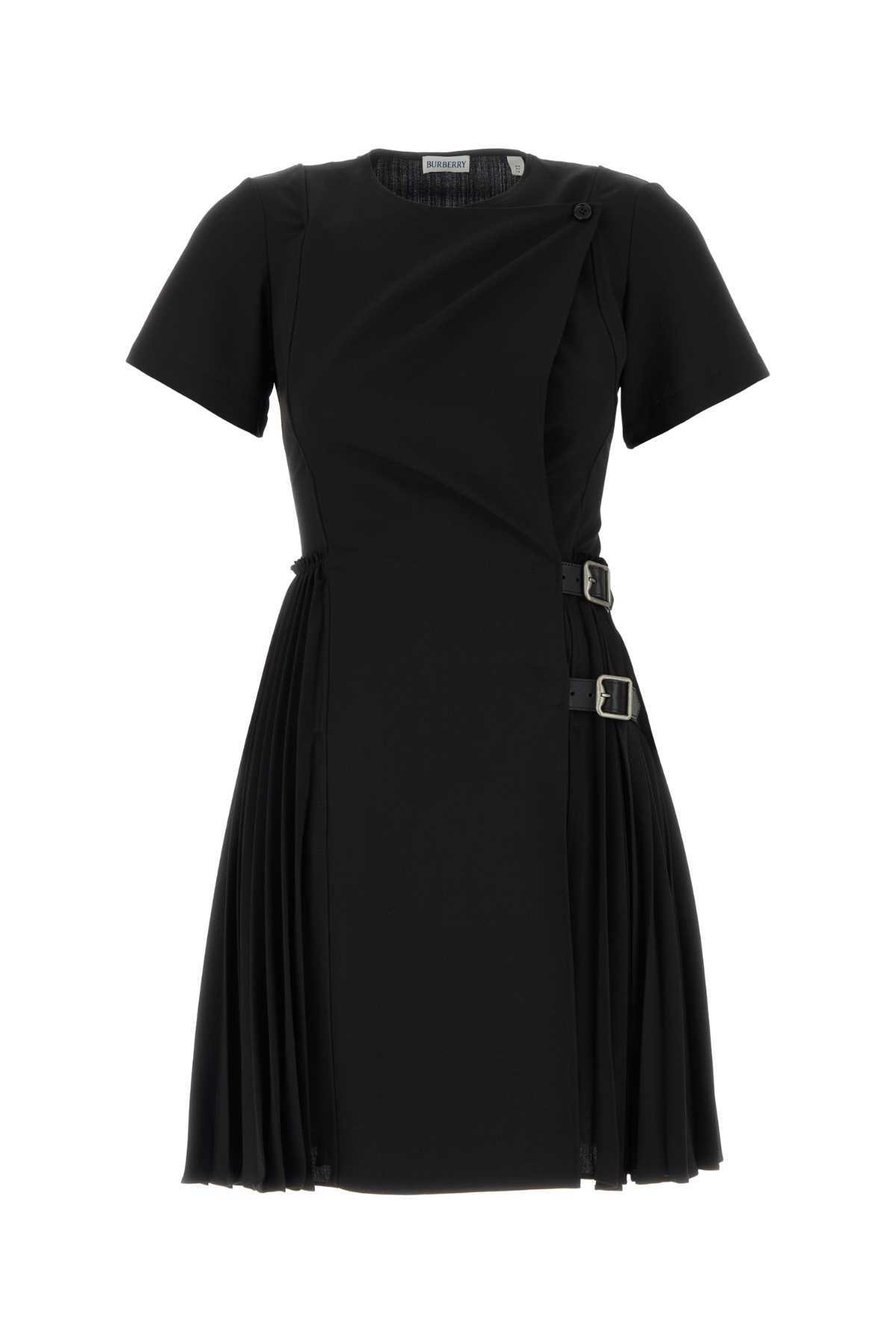 Burberry Black Polyester Blend Mini Dress In Black