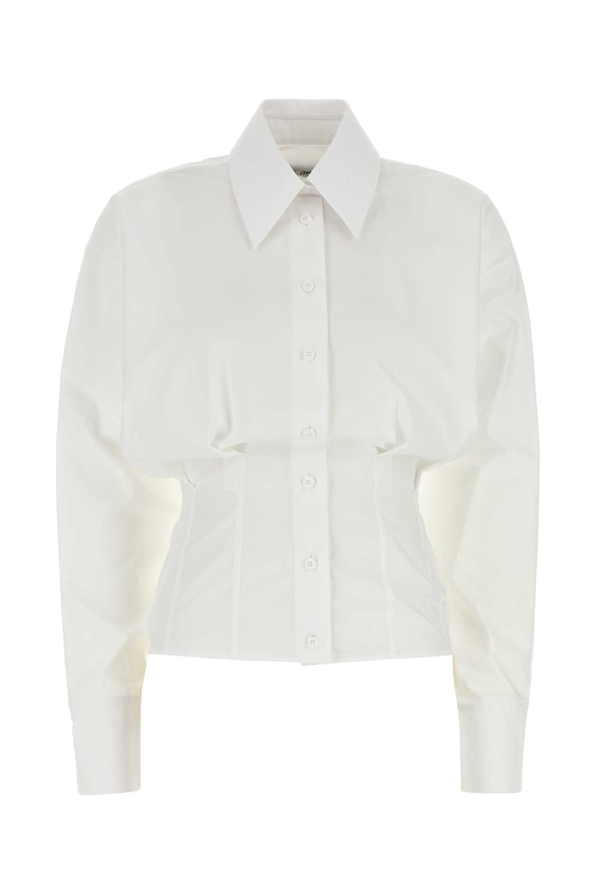 Attico Tailored Poplin Shirt Long Sleeves In White