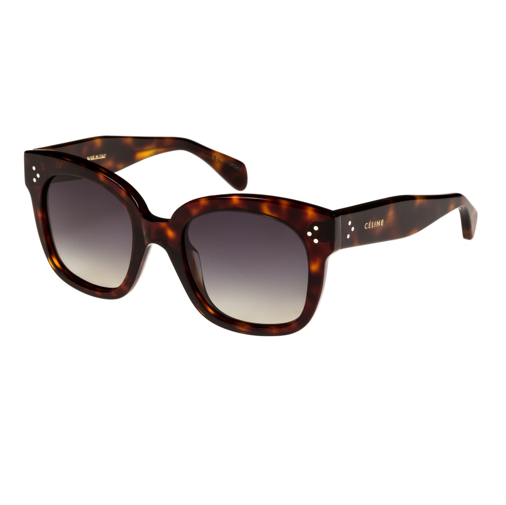 Shop Celine Cl4002un 54d Sunglasses In Tortoise