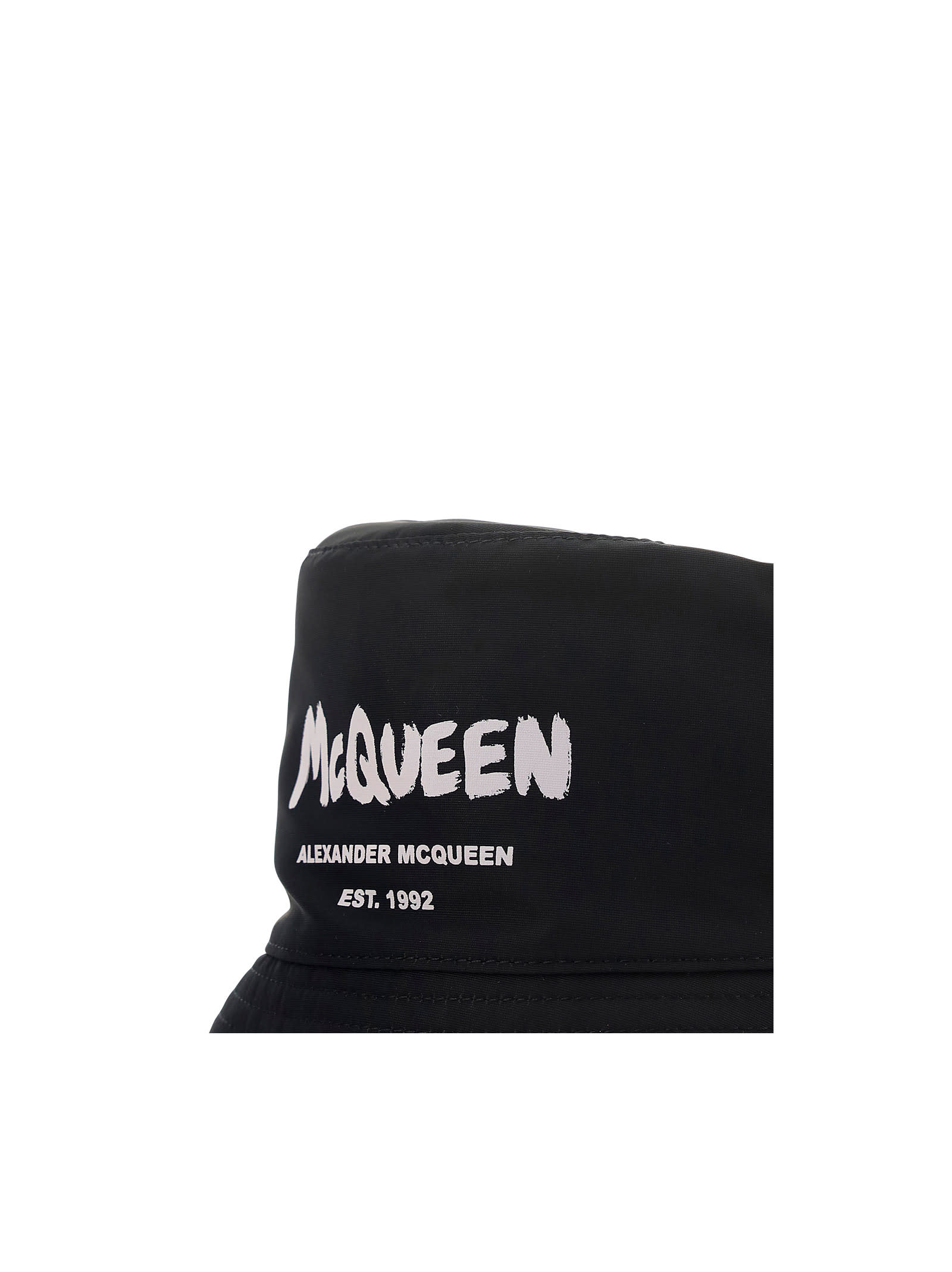 Shop Alexander Mcqueen Tonal Graffiti Hat In Black