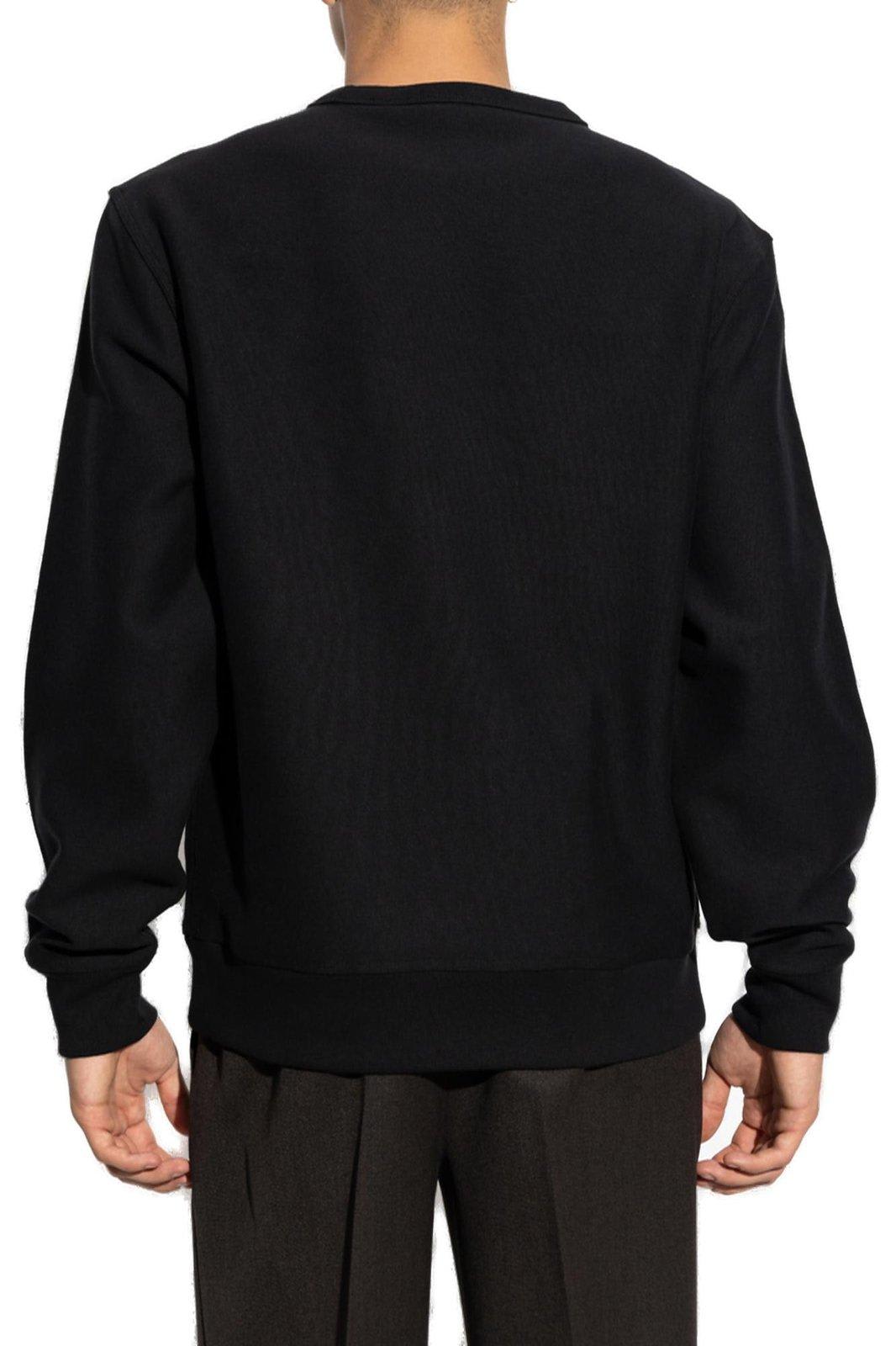 Shop Burberry Logo Printed Crewneck Sweatshirt In Black