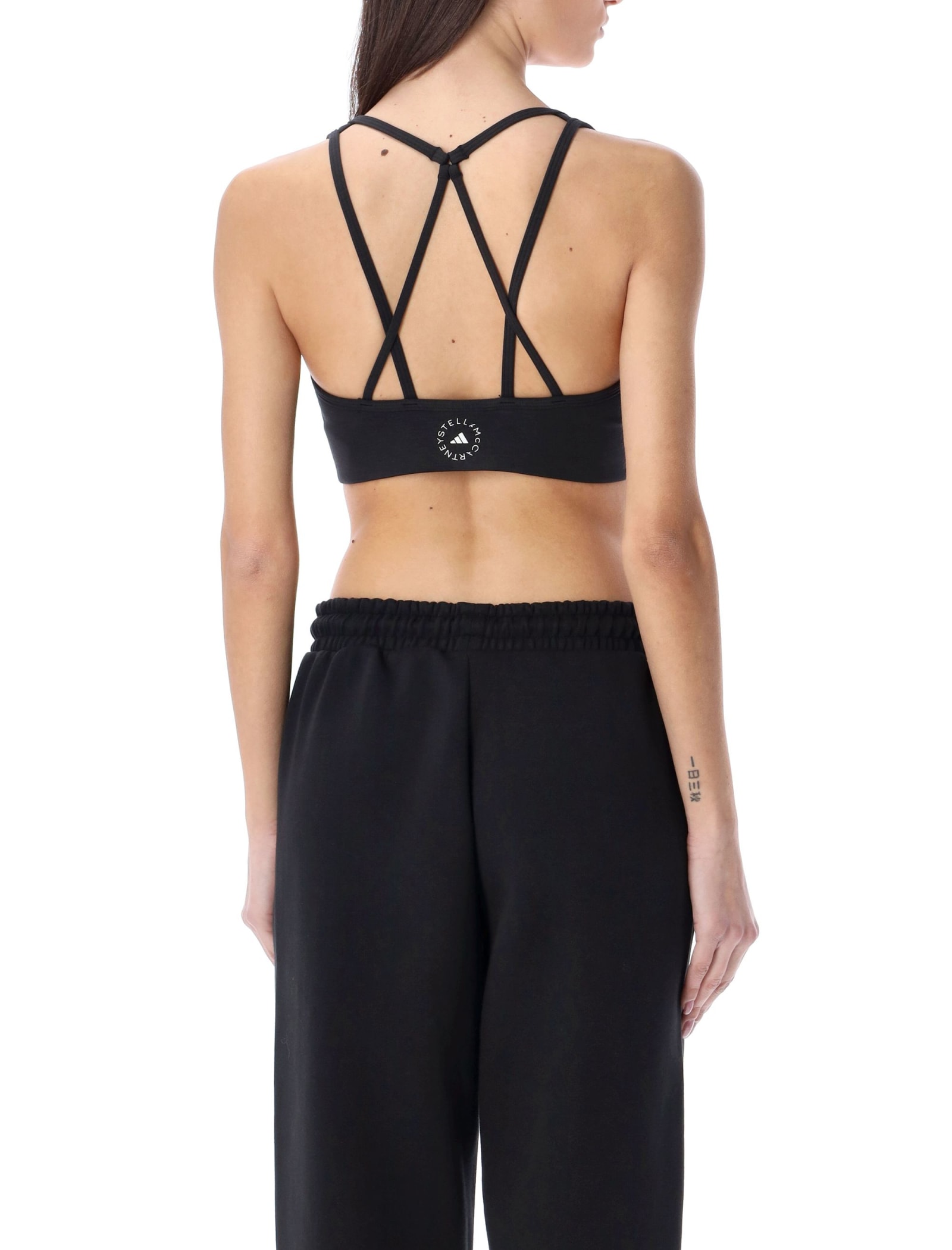 Shop Adidas By Stella Mccartney Truestrength Yoga Medium Support Sports Bra In Black