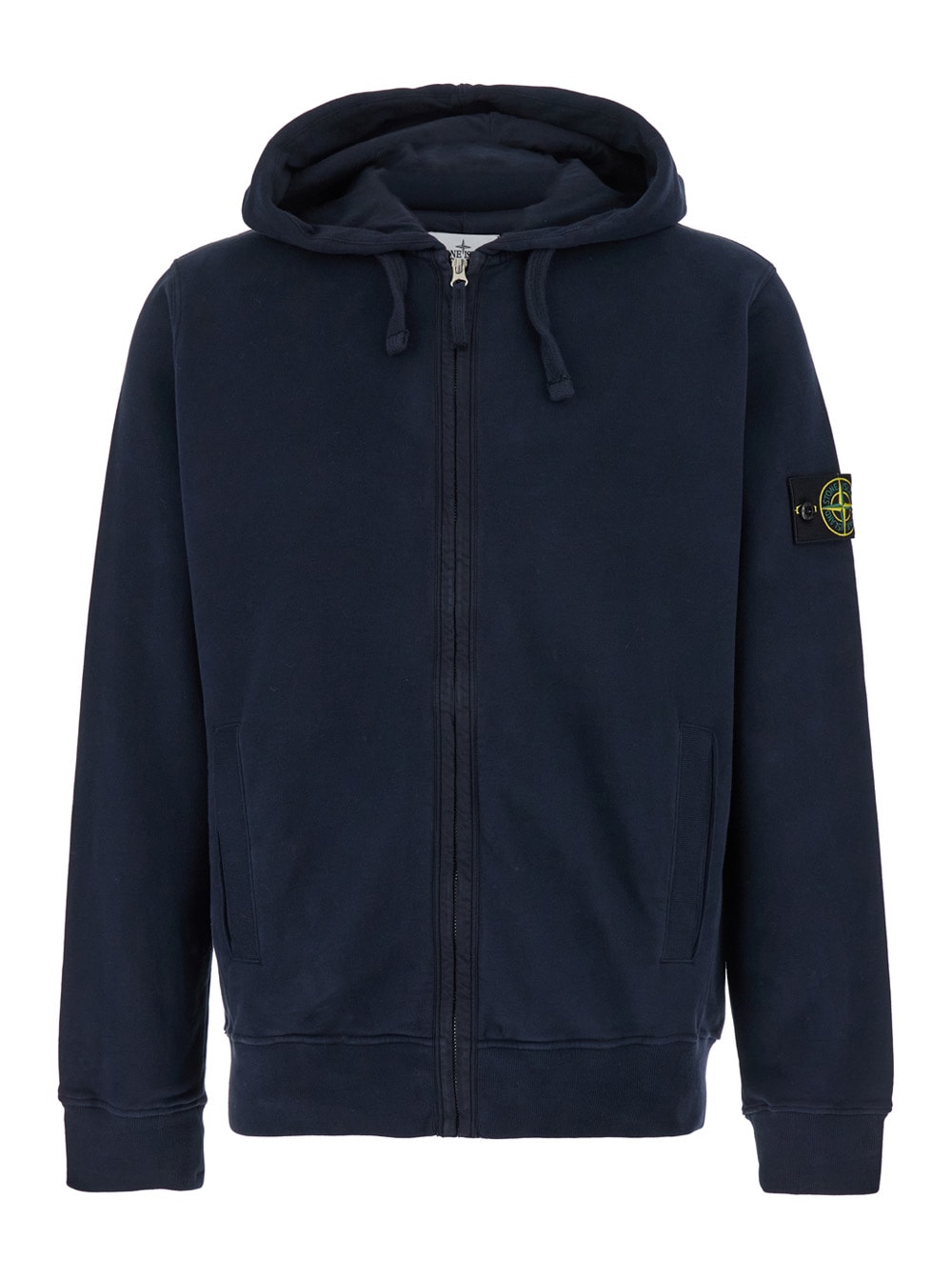 Shop Stone Island Cotton Fleece In Navyblue