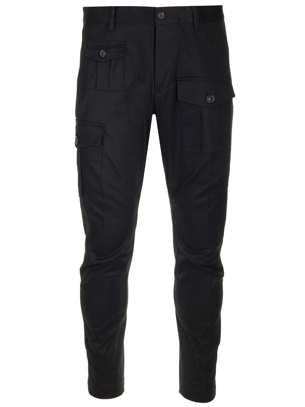 Shop Dsquared2 Slim Fit Cargo Trousers In Nero