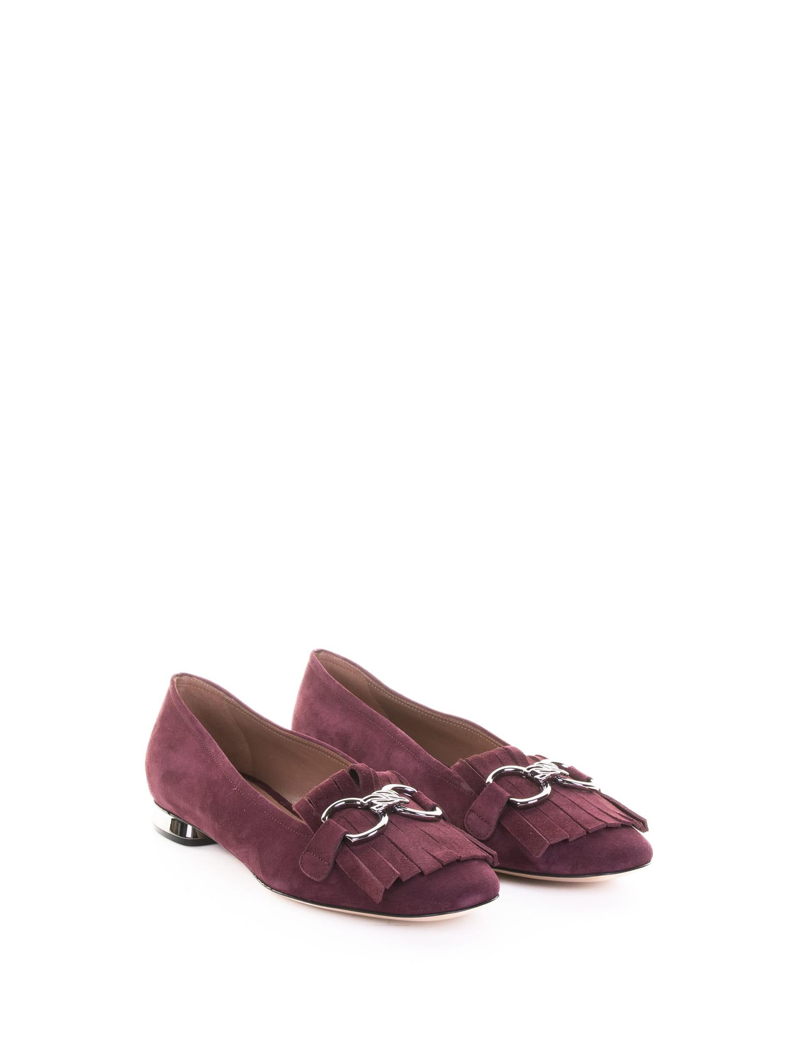 Casadei Fringe-detail Suede Pumps In Purple