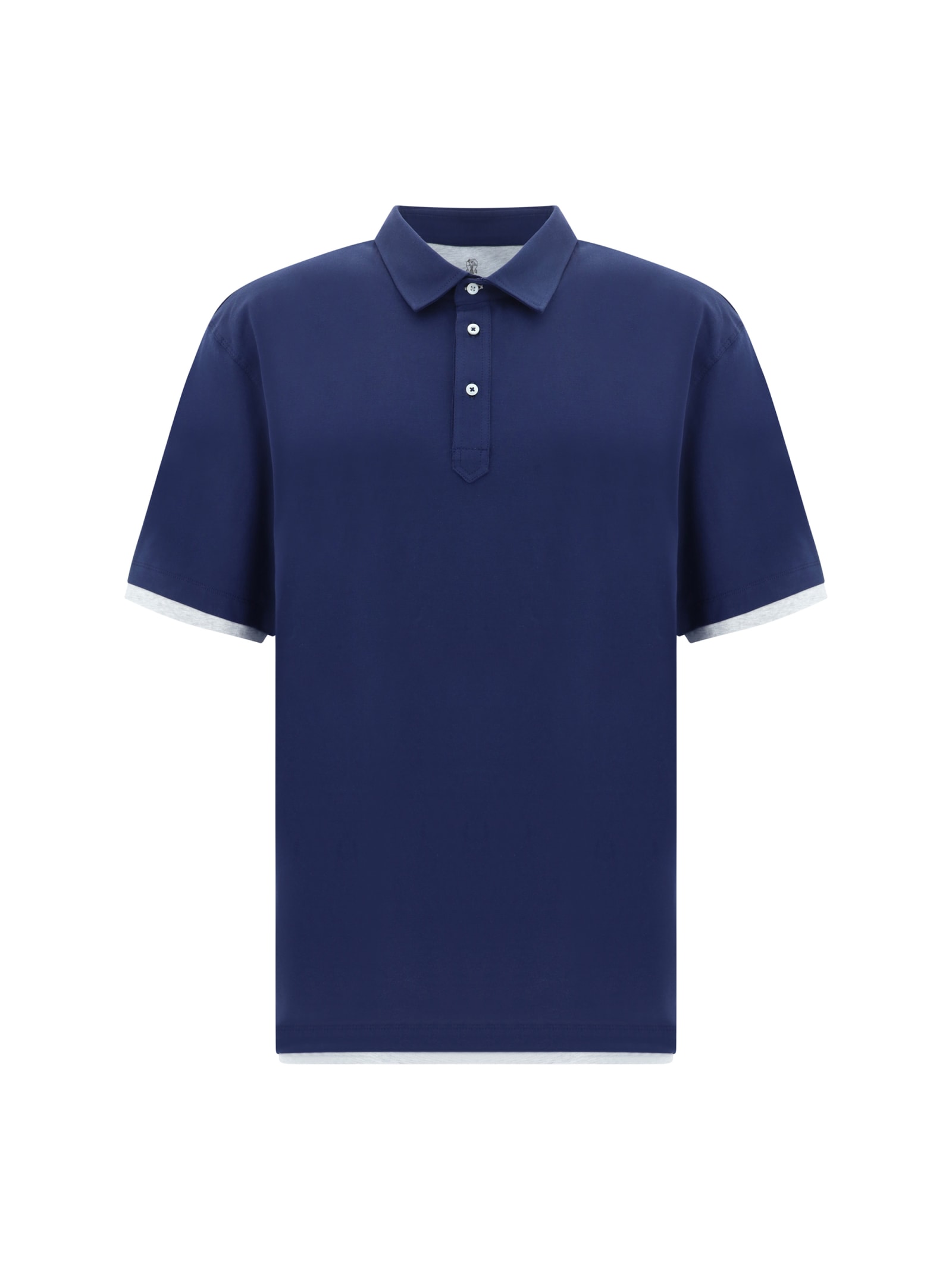 Shop Brunello Cucinelli Polo Shirt In Blu Indigo