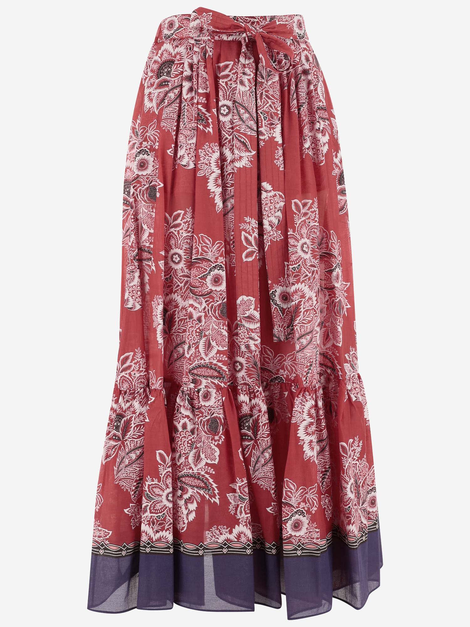 Shop Etro Cotton And Silk Conna With Paisley Pattern In Red