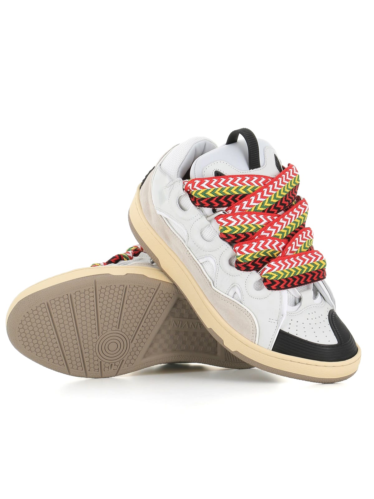 Lanvin Curb Sneakers In Bianca/multicolore