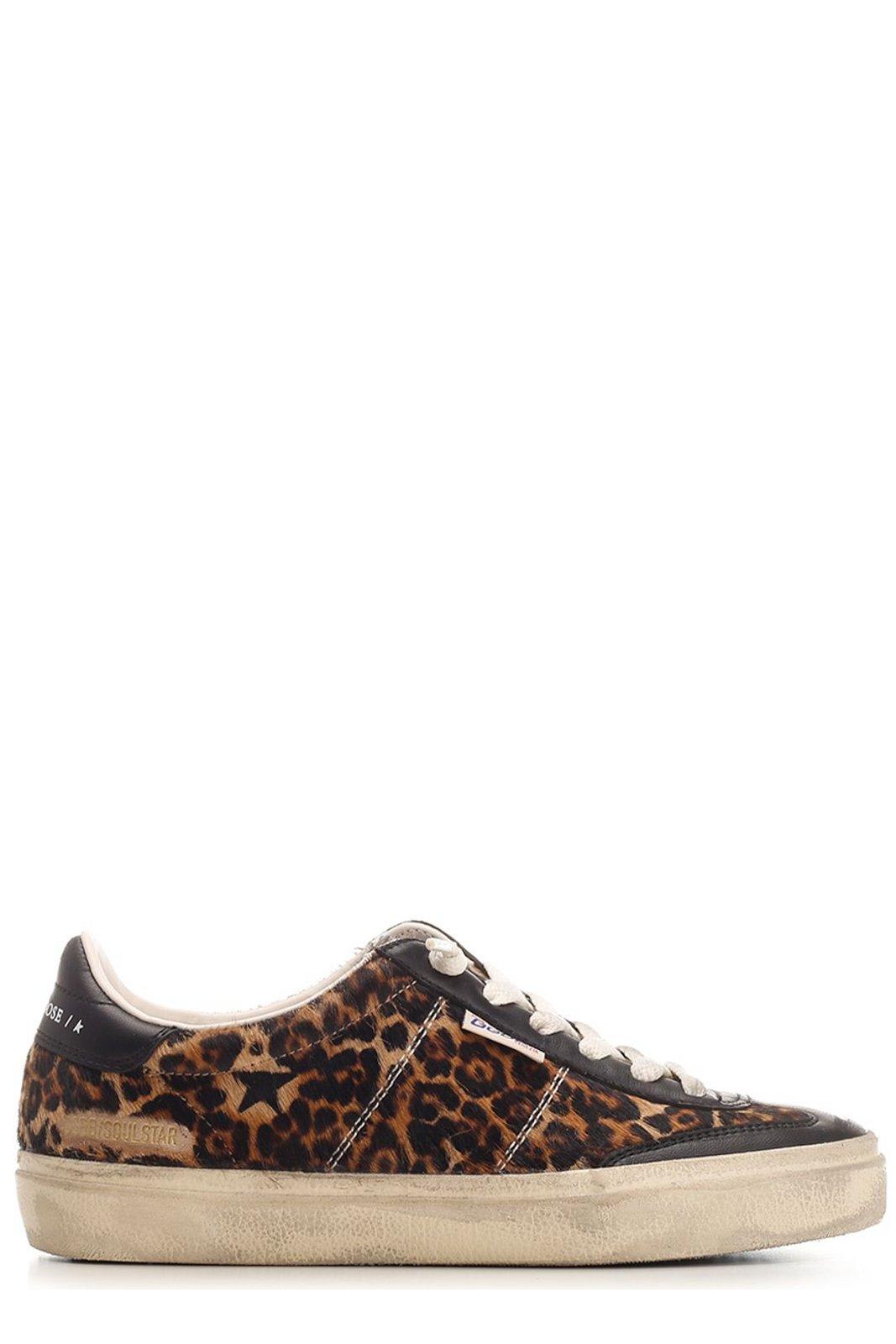 Shop Golden Goose Soul Star Leopard Printed Sneakers In Fantasia