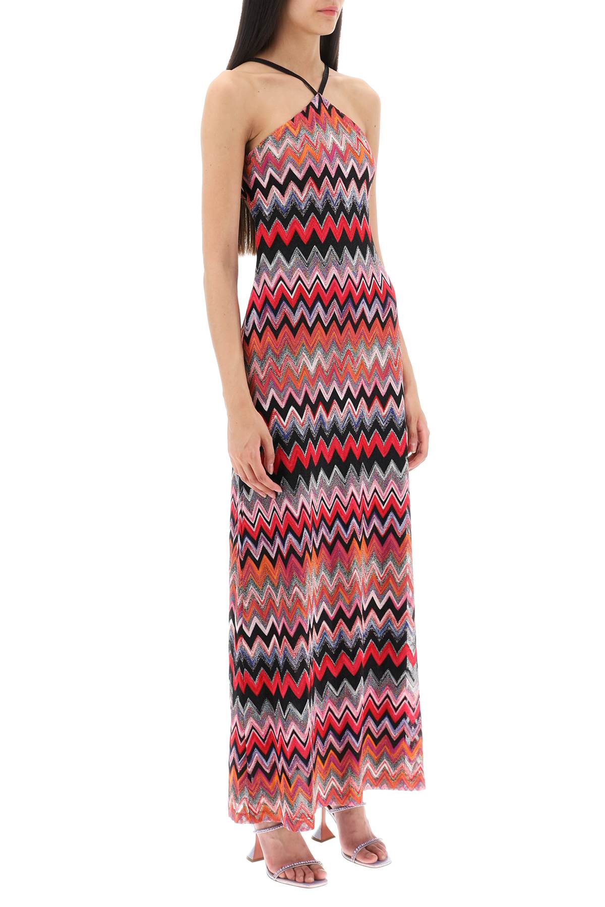 MISSONI KNITTED MAXI DRESS WITH HERRINGBONE MOTIF