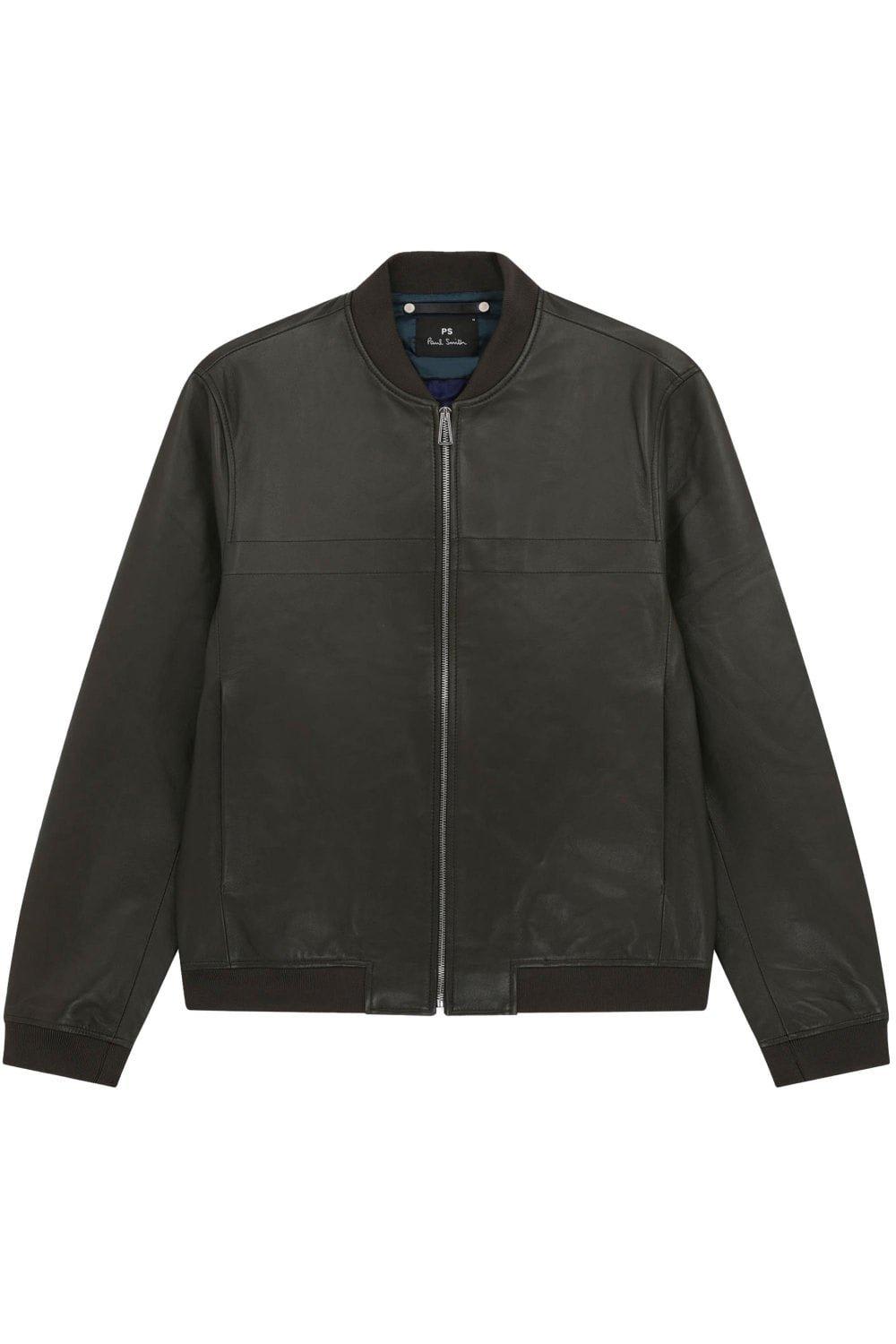 Shop Paul Smith Zipped Bomber Jacket In Very Dark Green