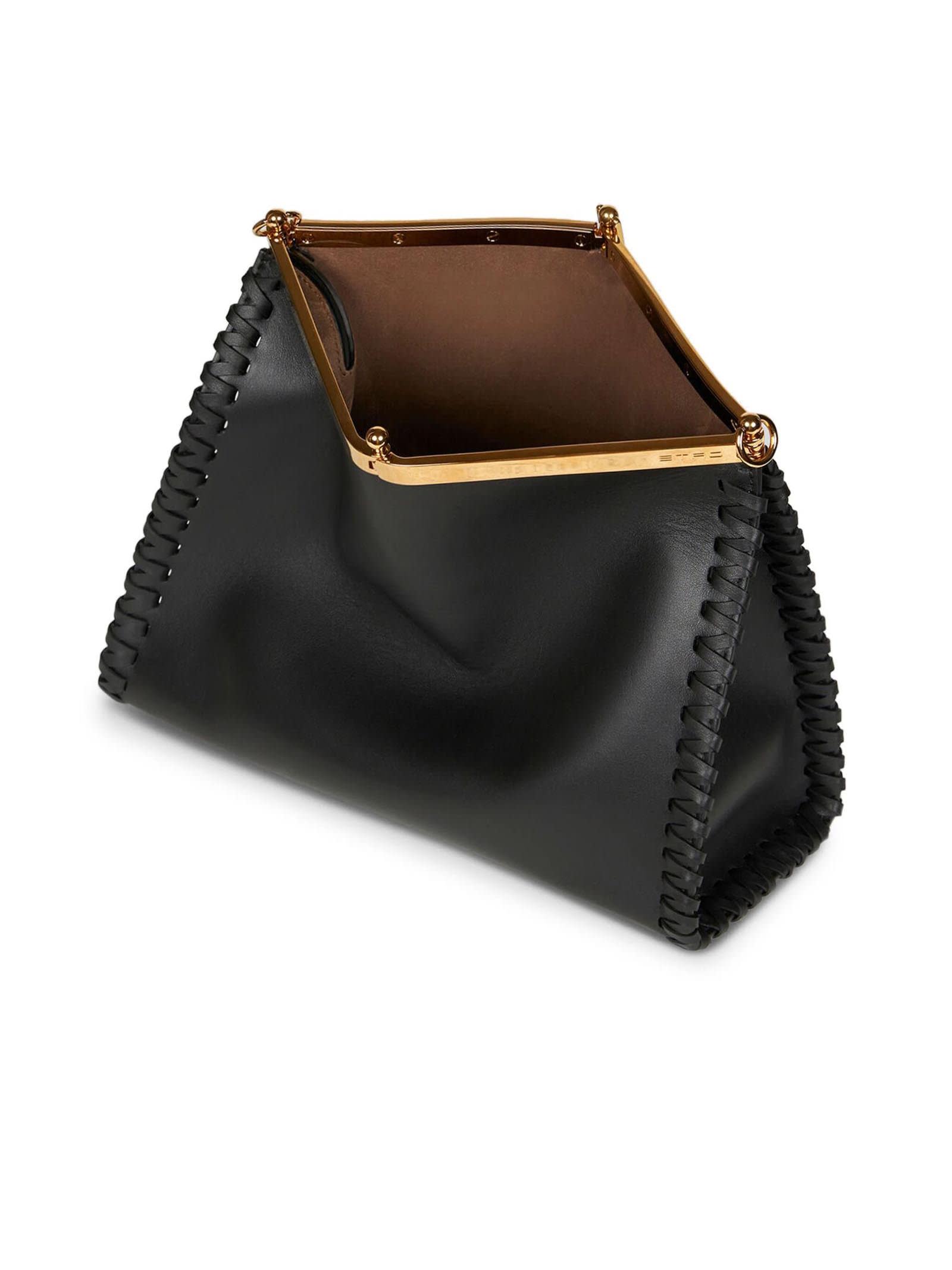 Shop Etro Large Vela Bag In Black Leather