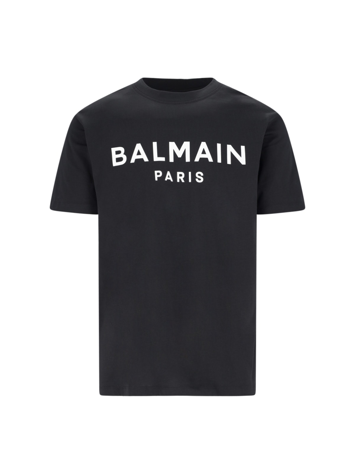 Shop Balmain Logo T-shirt In Black