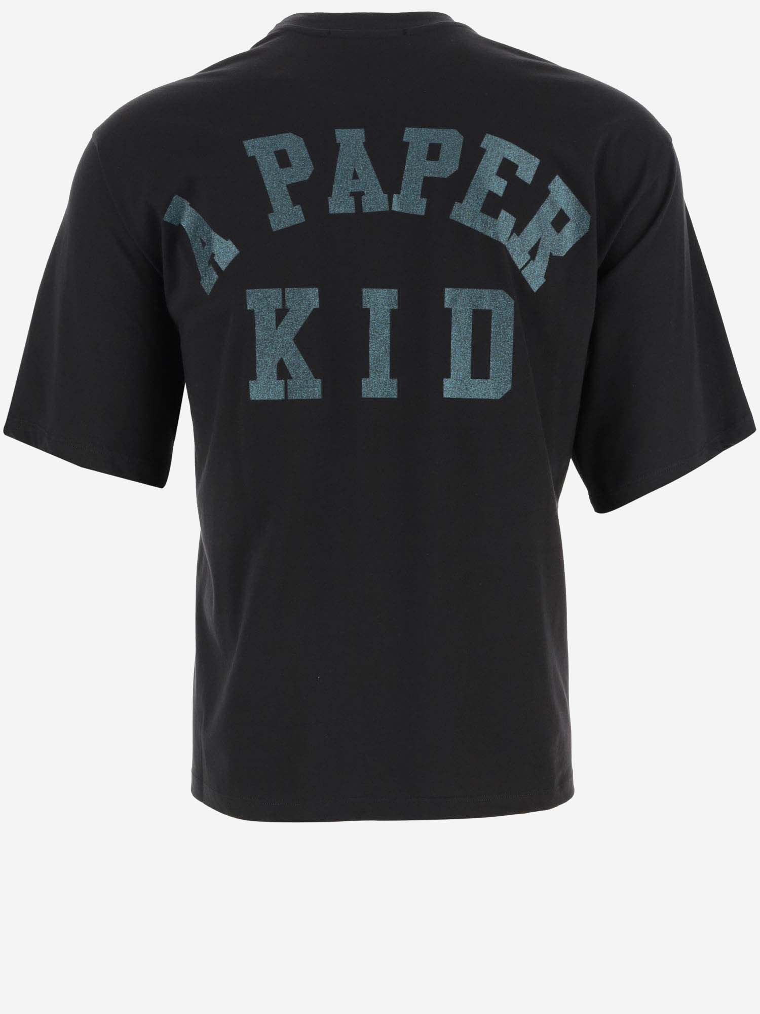 Shop A Paper Kid Cotton T-shirt With Logo In Nero/black