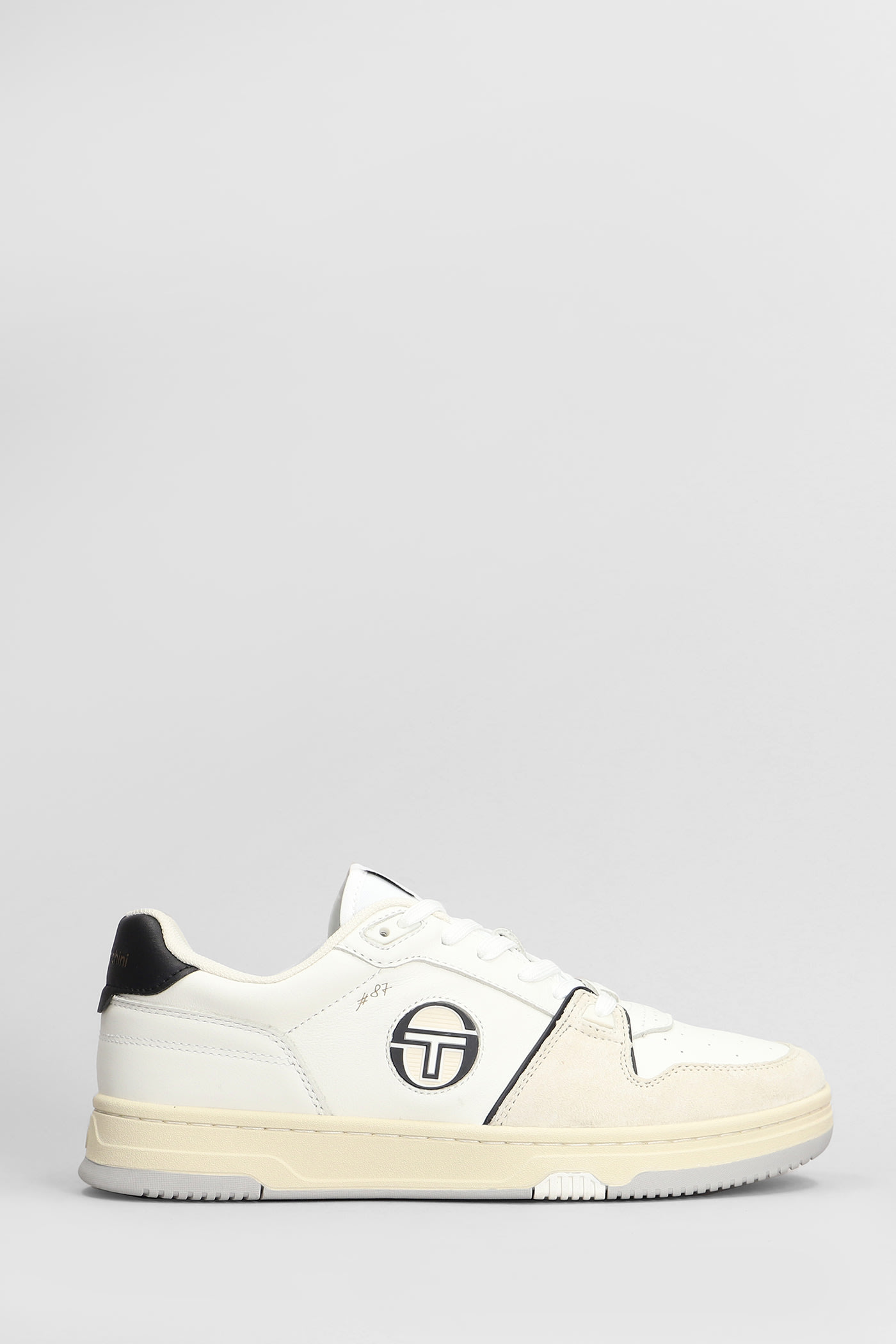 Sneakers In White Suede And Leather