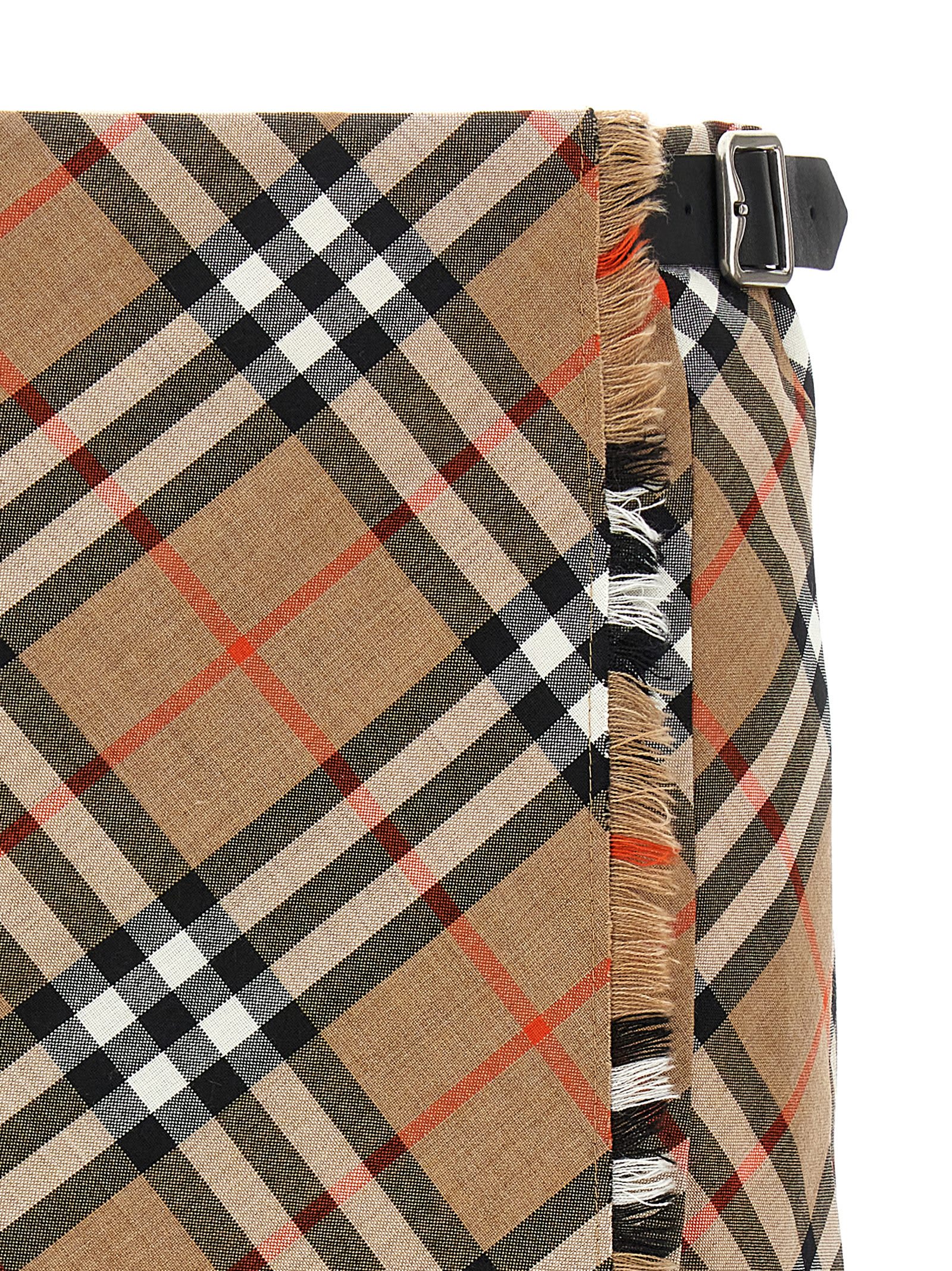 Shop Burberry Kilt Skirt In Multicolor