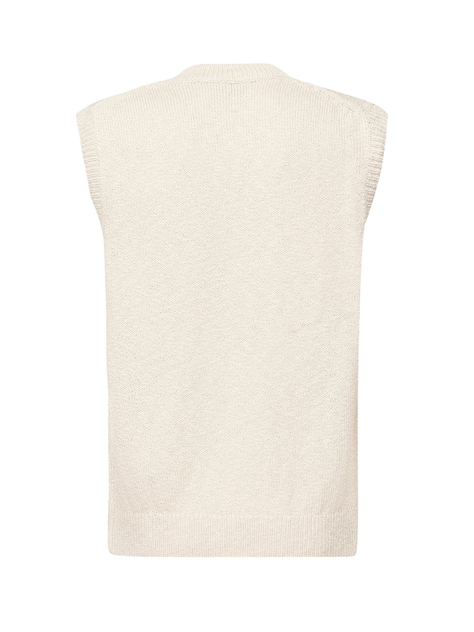 Eleventy Sand Sleeveless V Neck Sweater