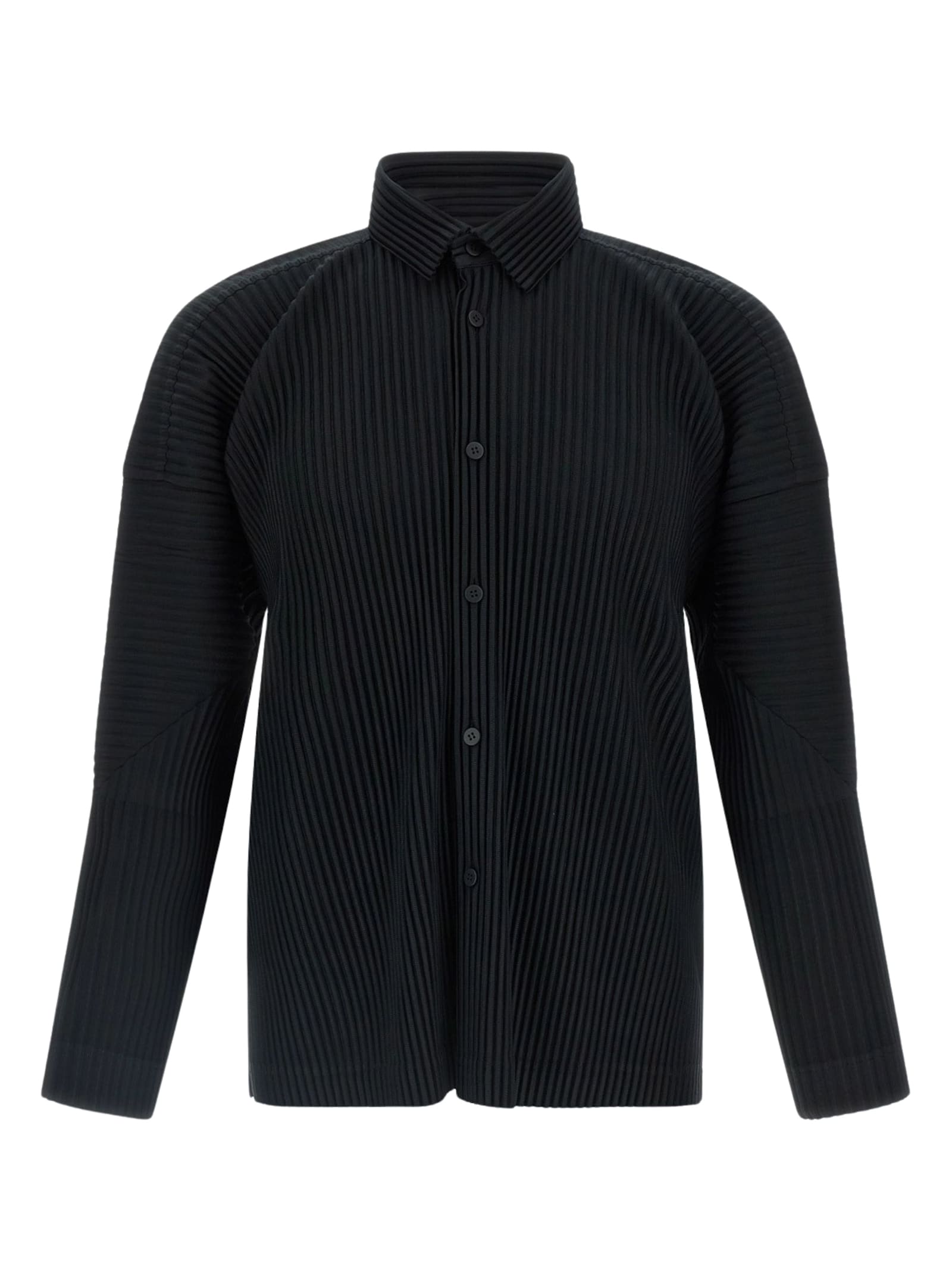 Issey Miyake Bottoned Long Sleeves Shirt In Black