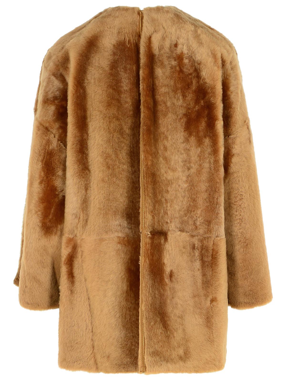 Shop Max Mara Santos Reversible Brown Shearling Sheepskin