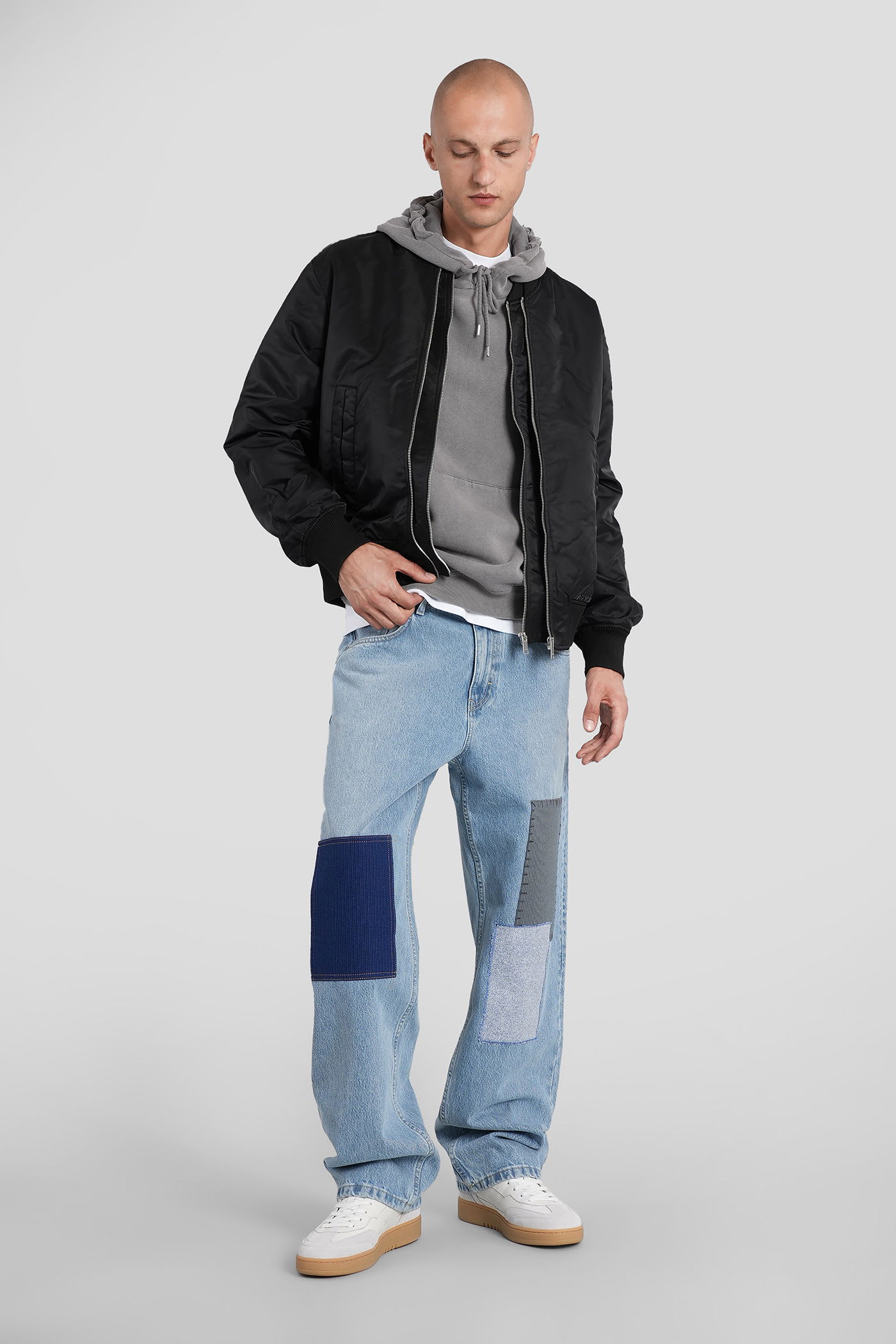 Axel Arigato Zine Embroidered Jeans In Cyan Denim In Blue