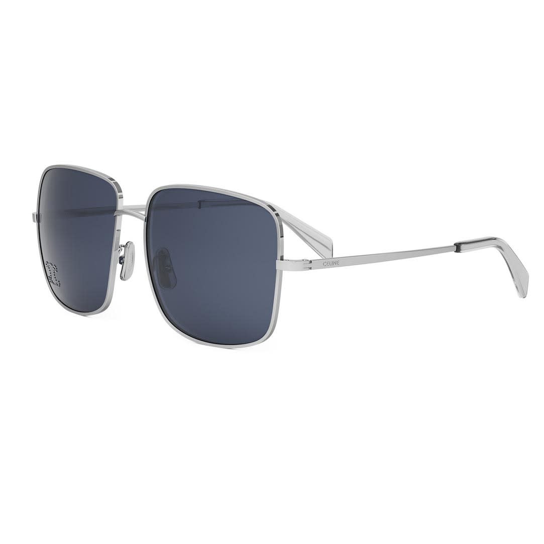 Shop Celine Sunglasses In Argento/blu