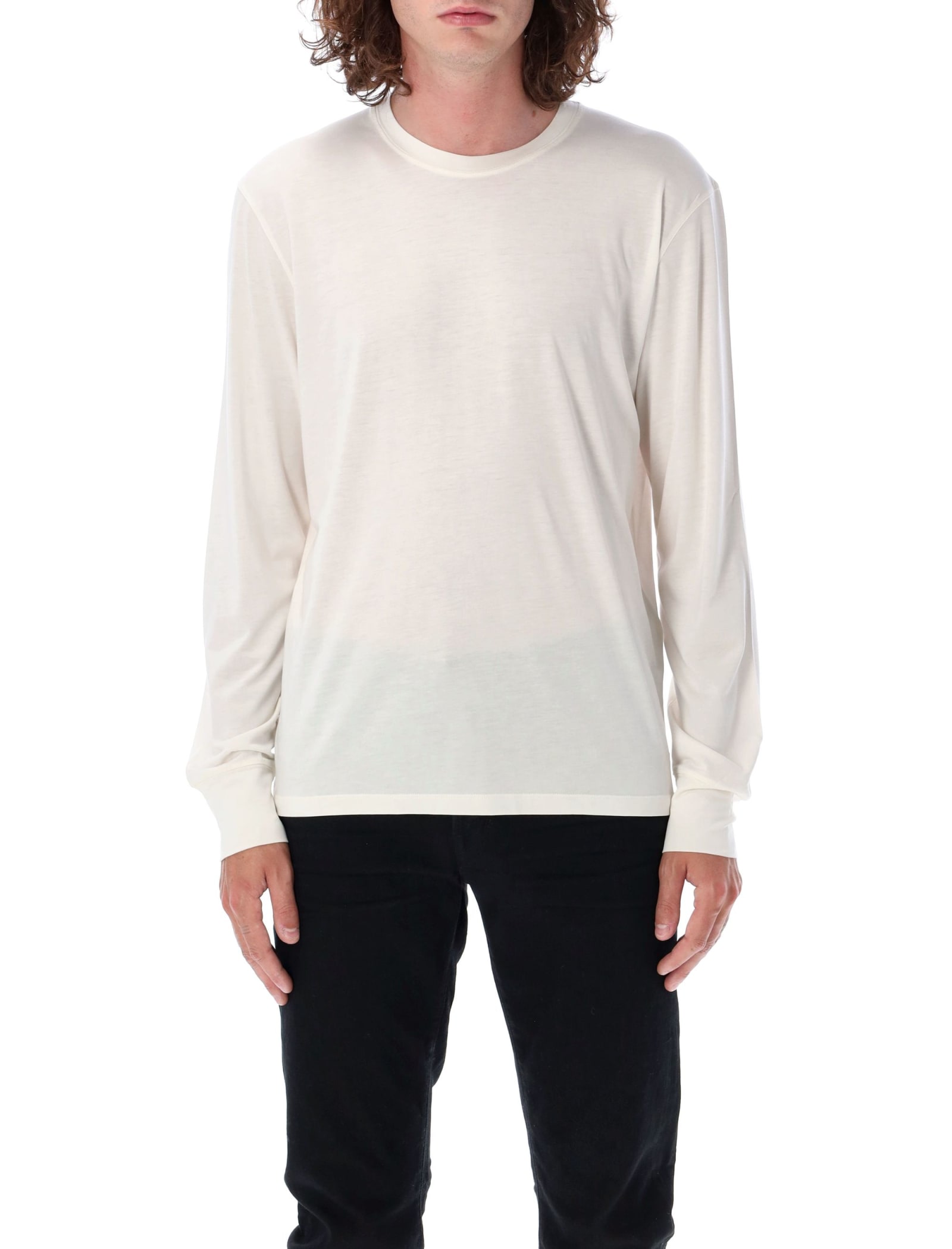 Shop Tom Ford Classic T-shirt In Chalk White