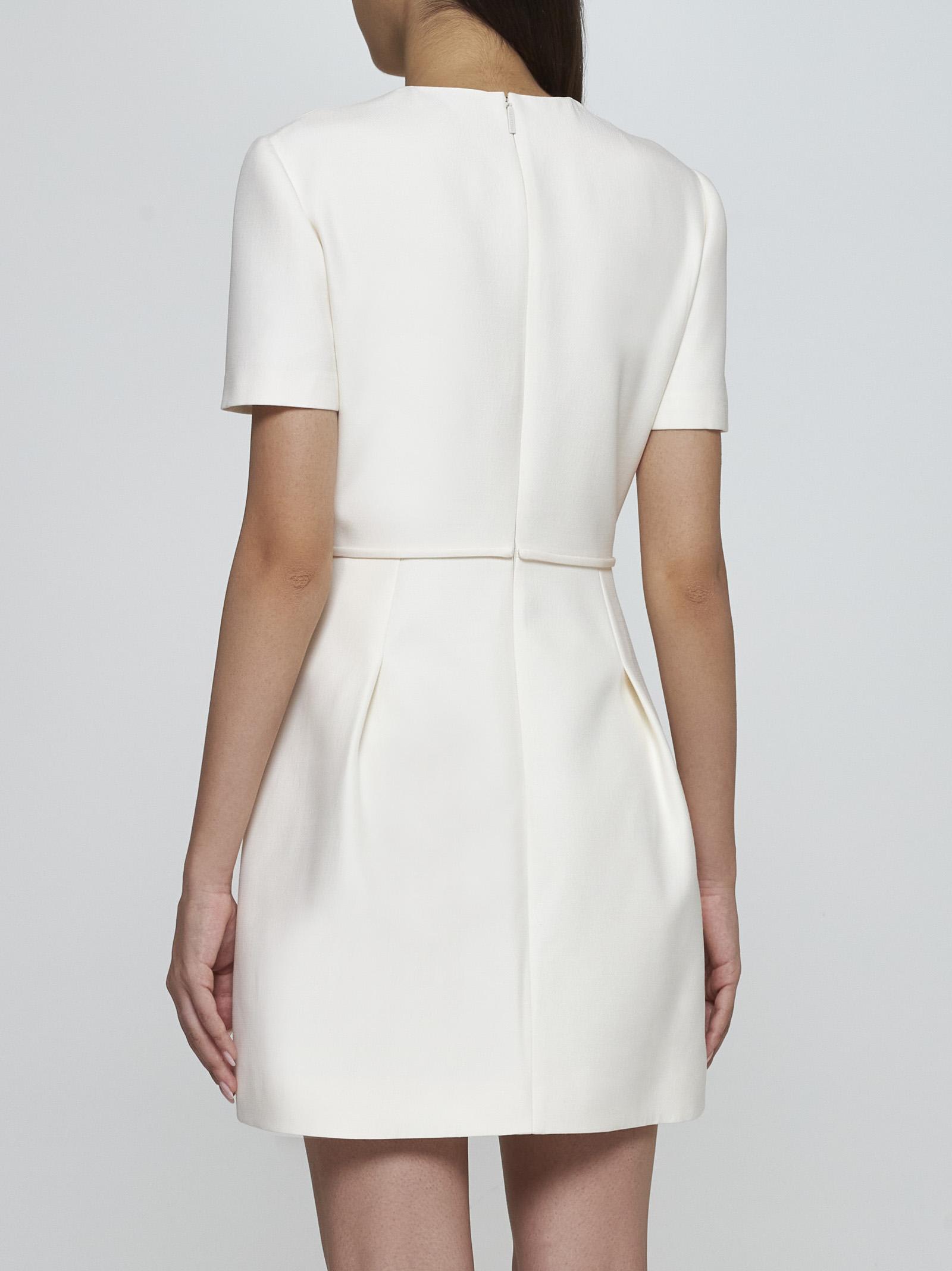 Shop Valentino Wool And Silk Mini Dress In Ivory