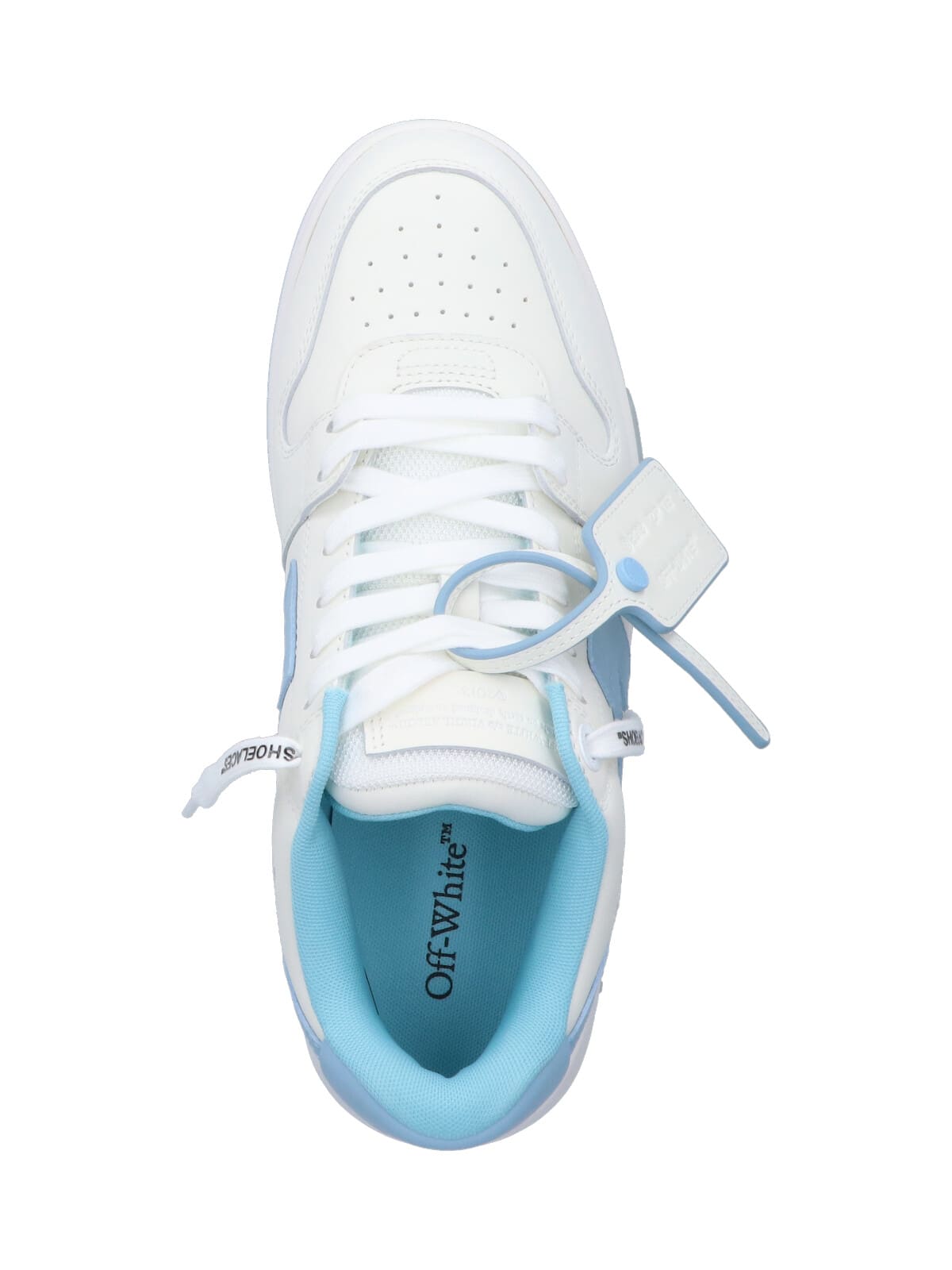 Off-white Low-top Sneakers With Leather Upper And Iconic Accents In White Light B
