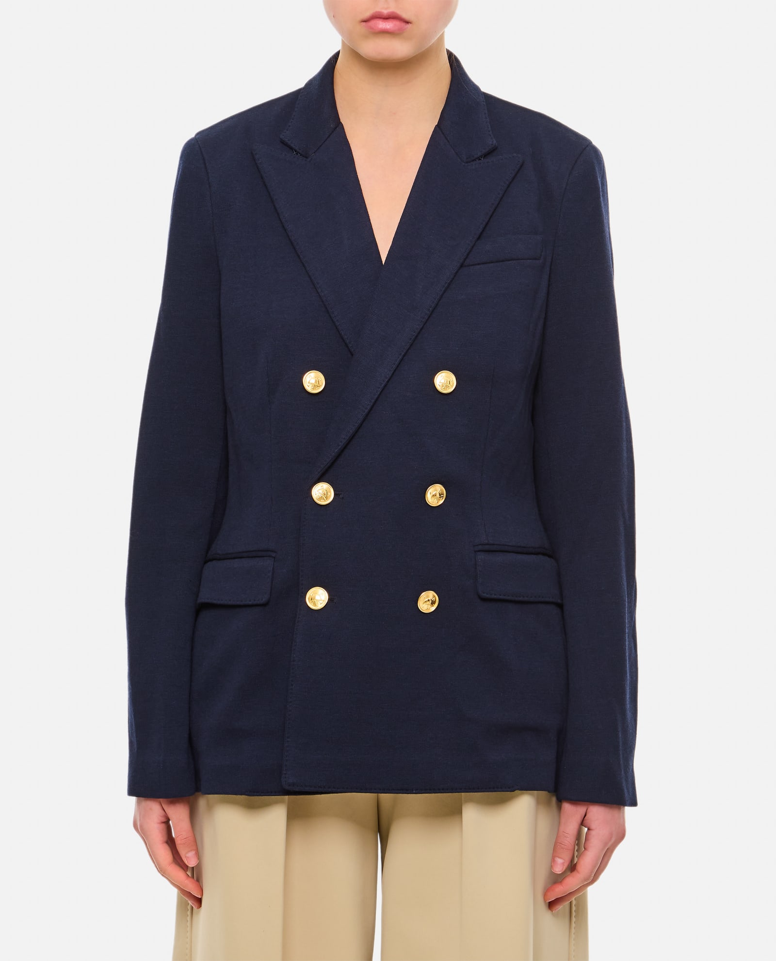POLO RALPH LAUREN DOUBLE BREASTED JERSEY BLAZER