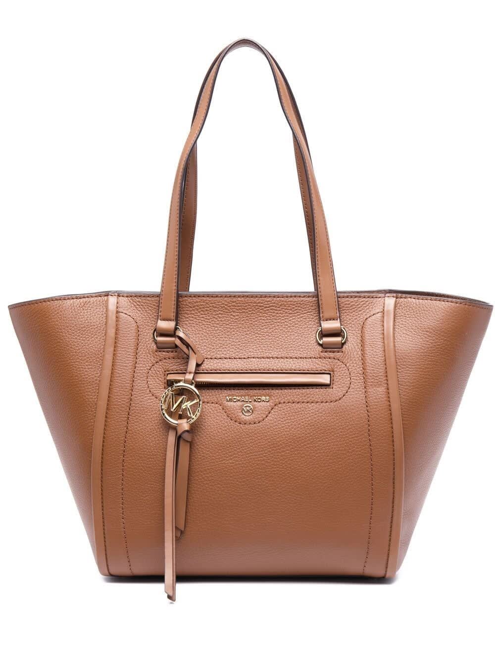 MICHAEL Michael Kors Carine Tote Handbag In Brown Leather