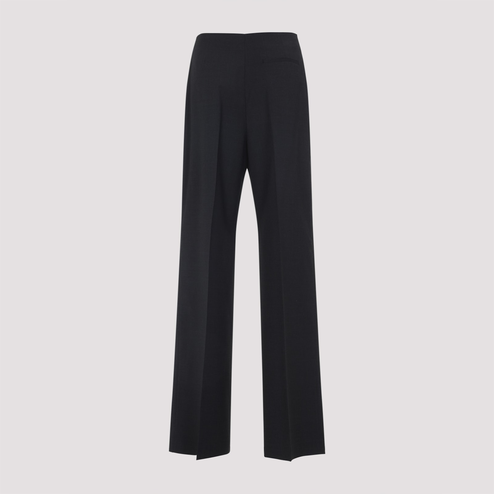 Alberta Ferretti High-waisted Straight-leg Trousers With Pressed Crease In Gray