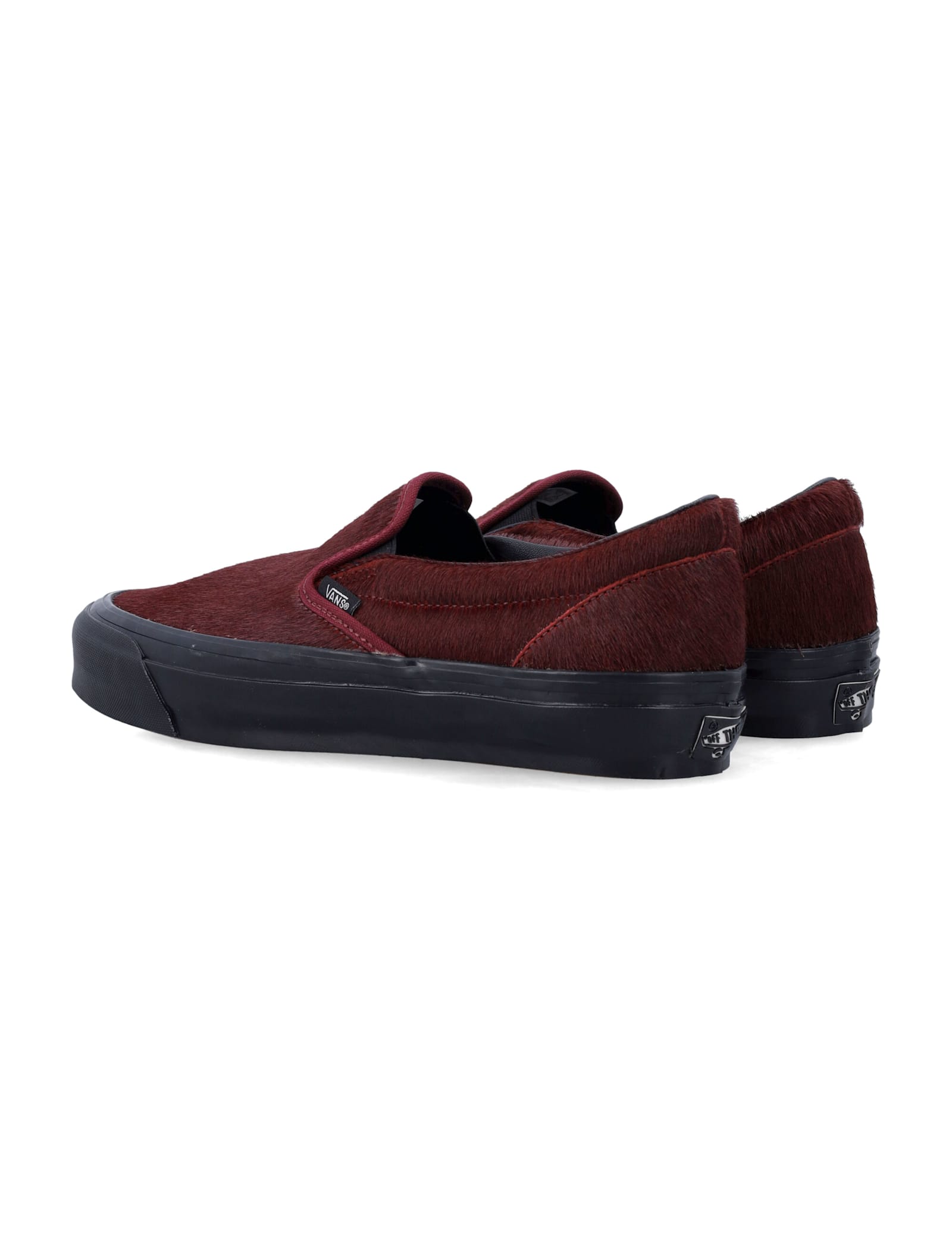 Vans Lx Classic Slip-on 98 Pony Hair Sneakers In Burgundy