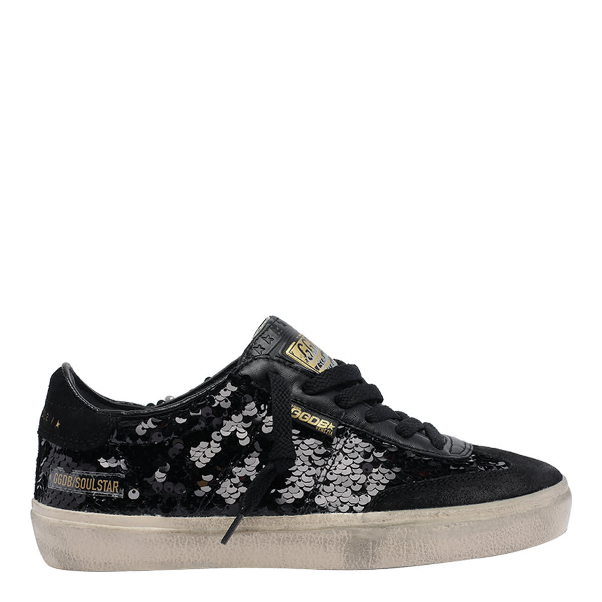 Golden Goose Sequin Embellished Round Toe Sneakers In Black