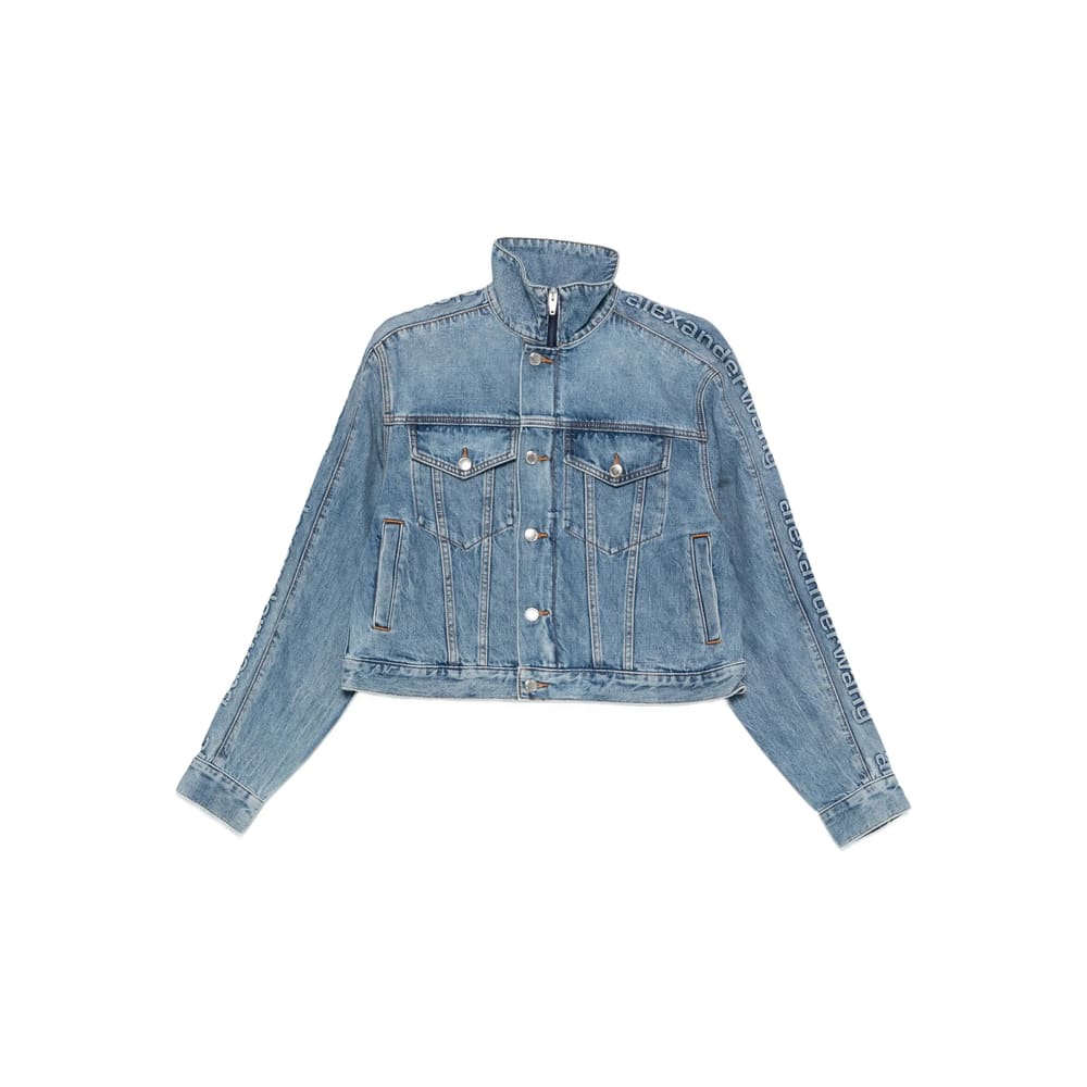 Alexander Wang Women Denim Track Jacket In Blue