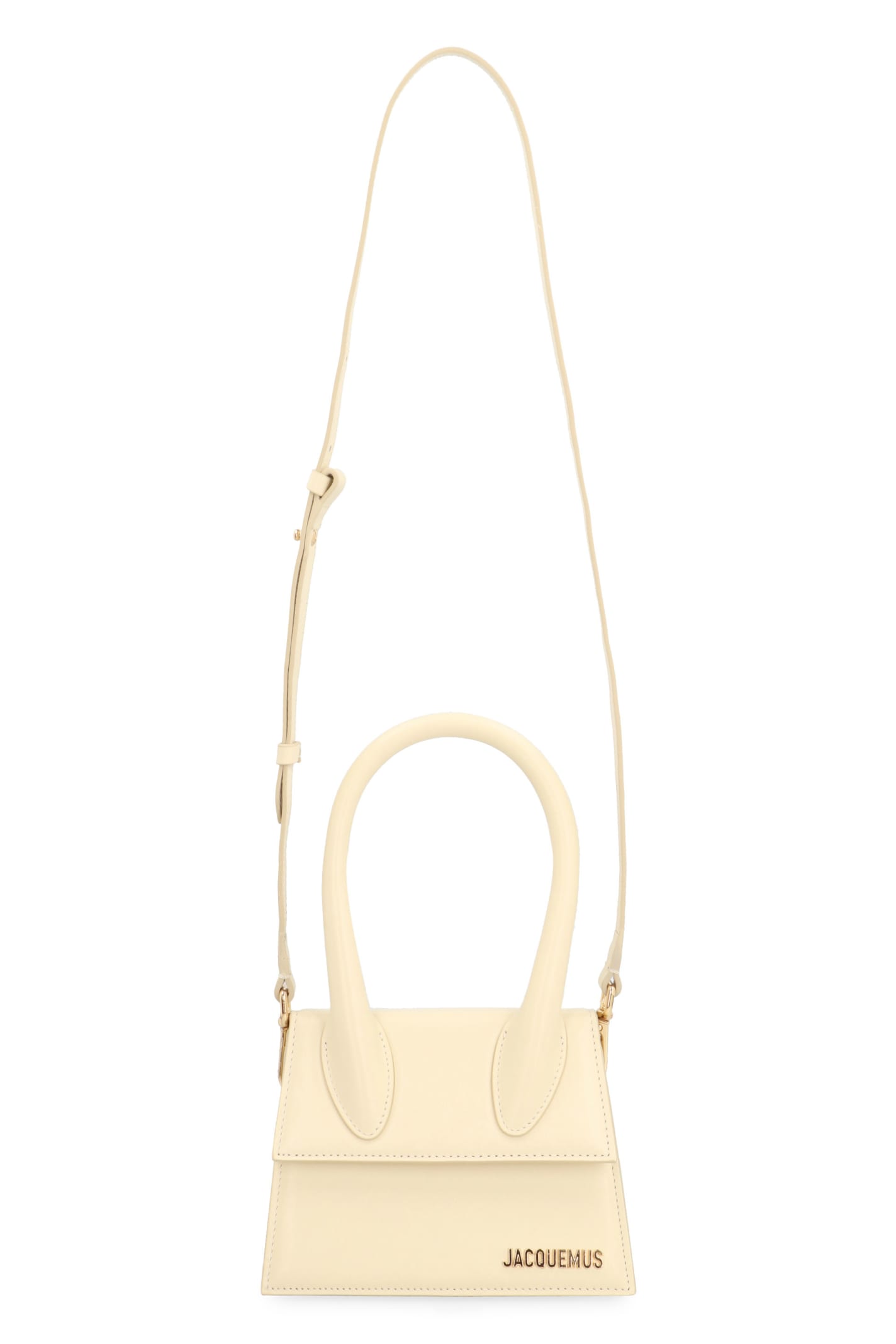 Shop Jacquemus Le Chiquito Moyen Leather Handbag In Ivory