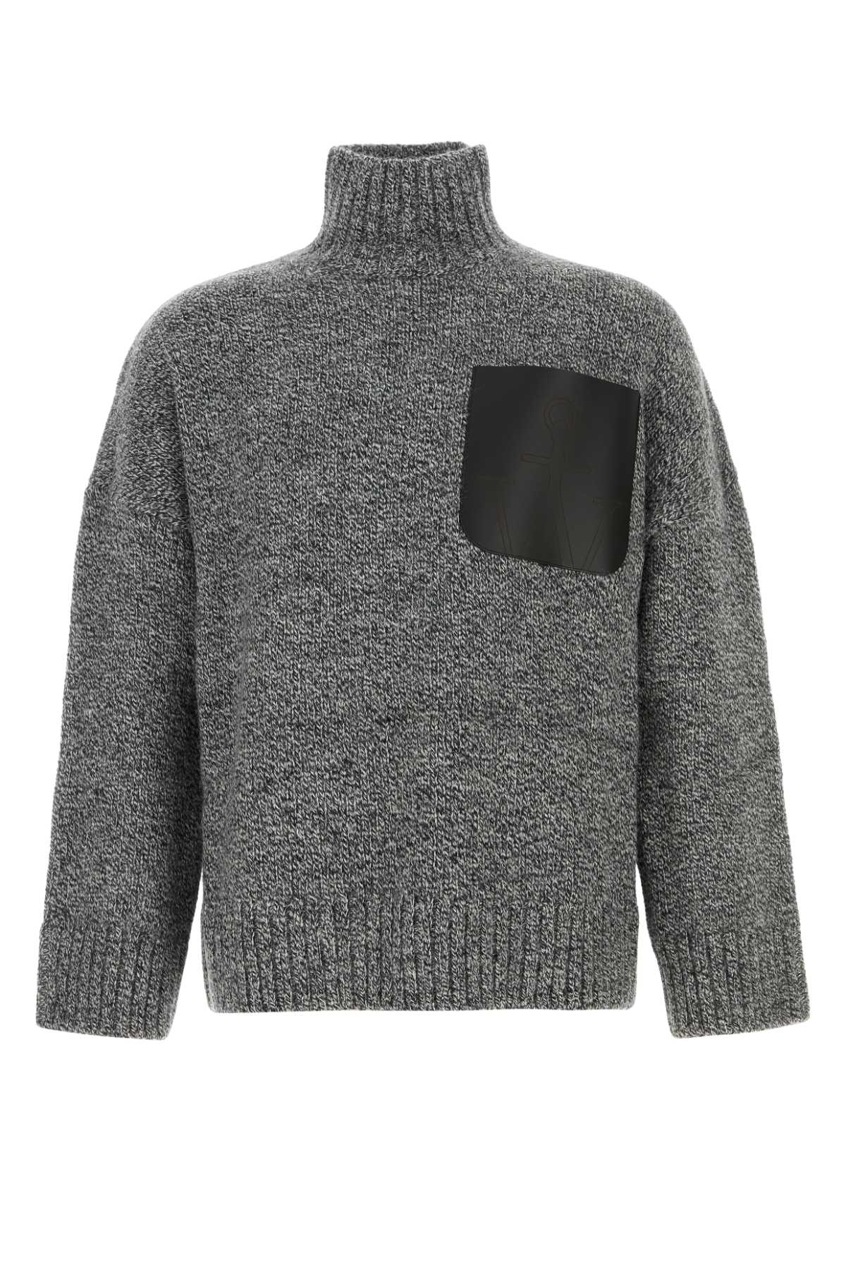Jw Anderson J. W. Anderson Leather Patch Pocket Jumper In Gray