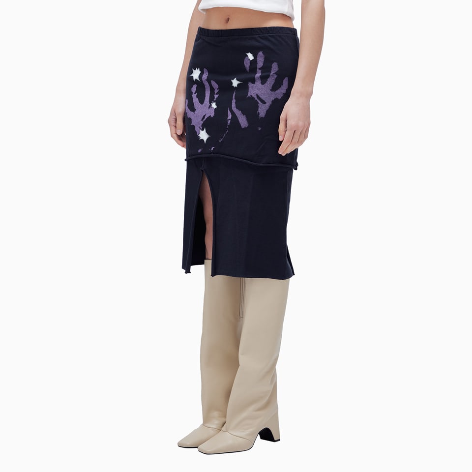 Shop Our Legacy Slashed Skirt In Lilac Taste Of Hand Print