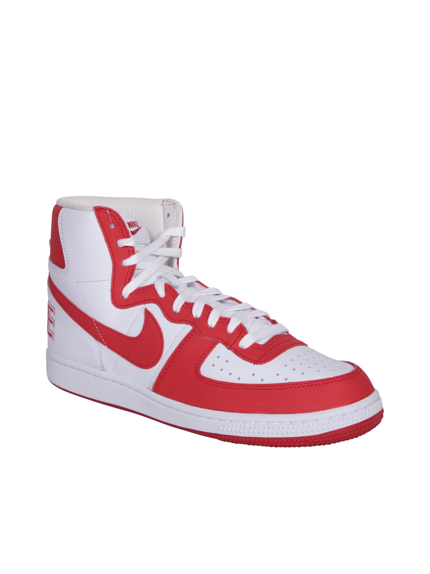 Shop Comme Des Garçons Homme Deux Sneakers High-top Nike Terminator Red/white