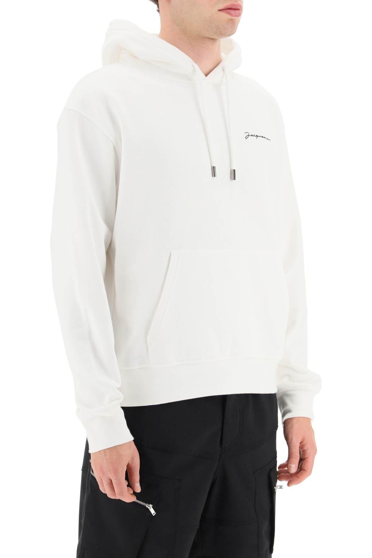 Jacquemus Le Sweatshirt Brod Hoodie In White
