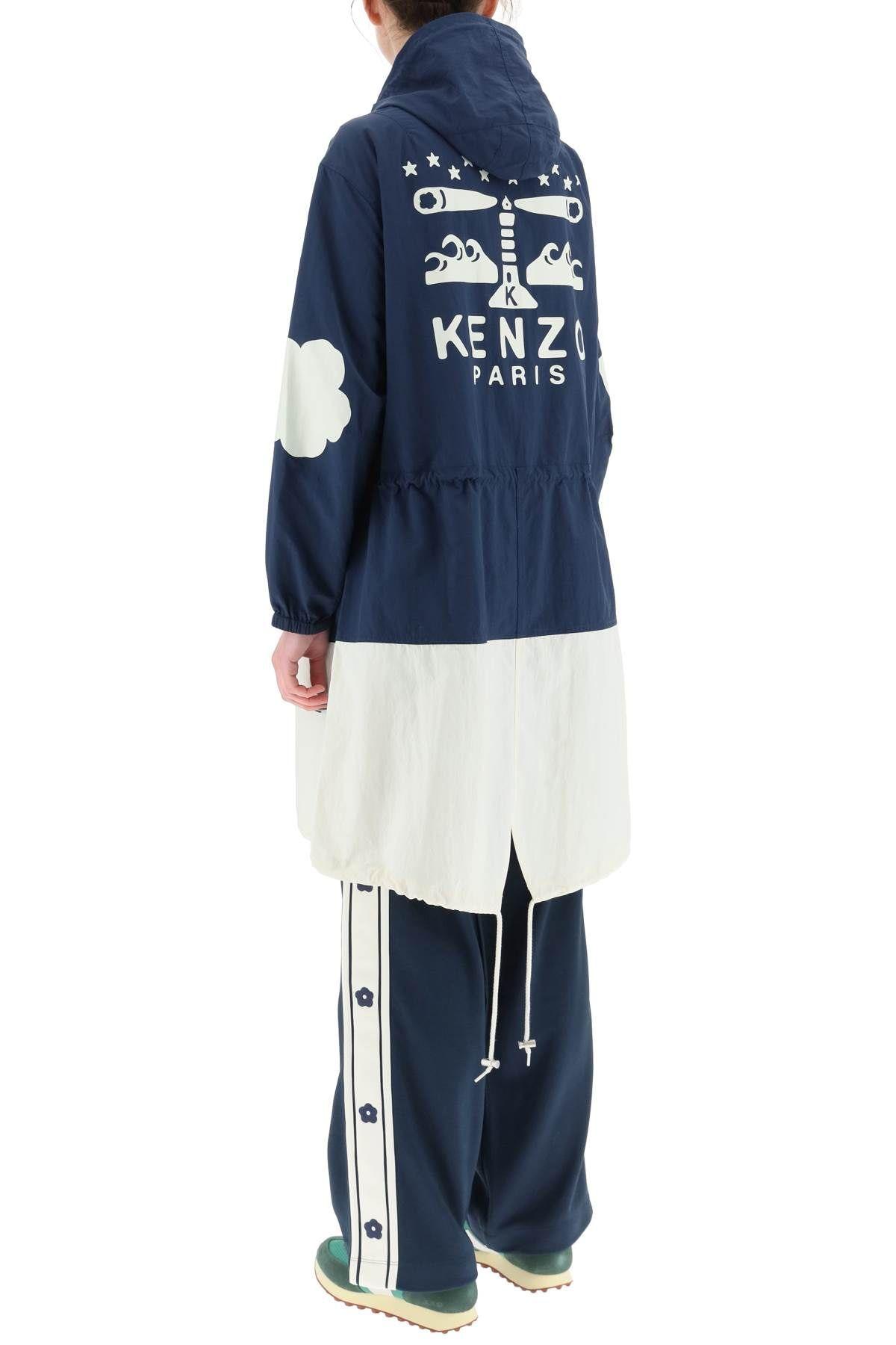 Shop Kenzo Sailor Nylon Windbreaker Jacket In Bleu Nuit