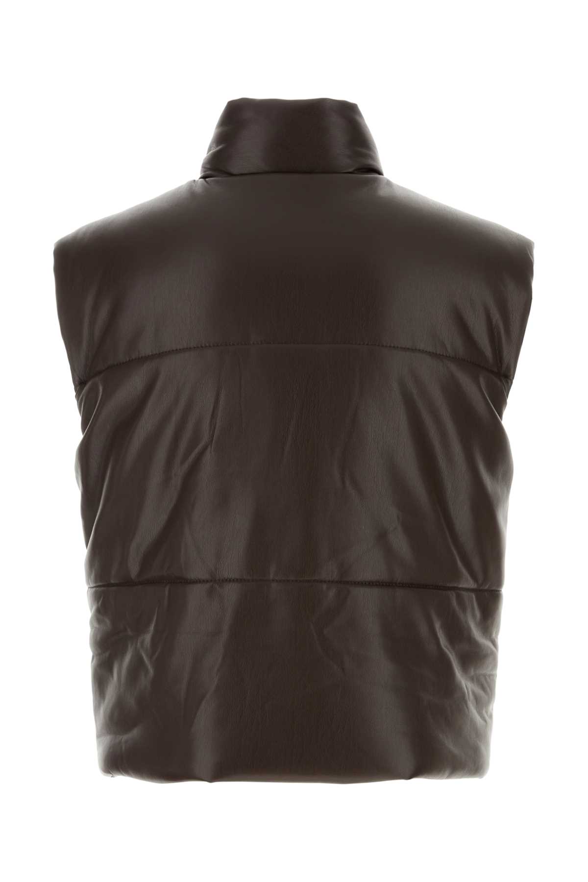 Nanushka Chocolate Synthetic Leather Jovan Padded Jacket In Coffeeground