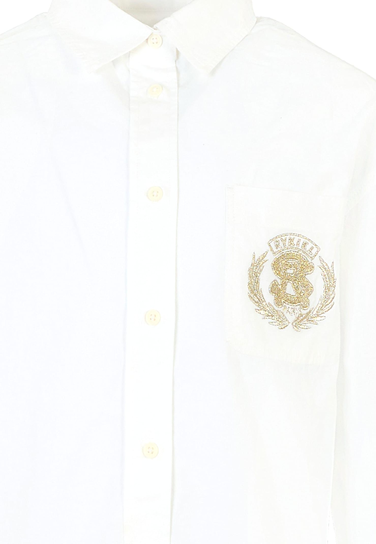Rykiel Enfant White Shirt For Girl With Logo In White