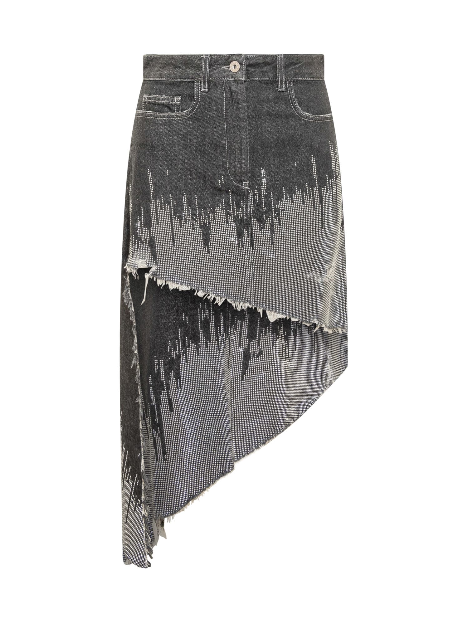 Shop Jw Anderson Asymmetric Skirt In Grey/silver
