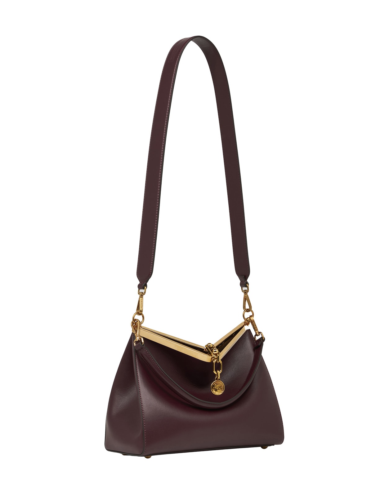 Shop Etro Burgundy Medium Vela Bag In Red