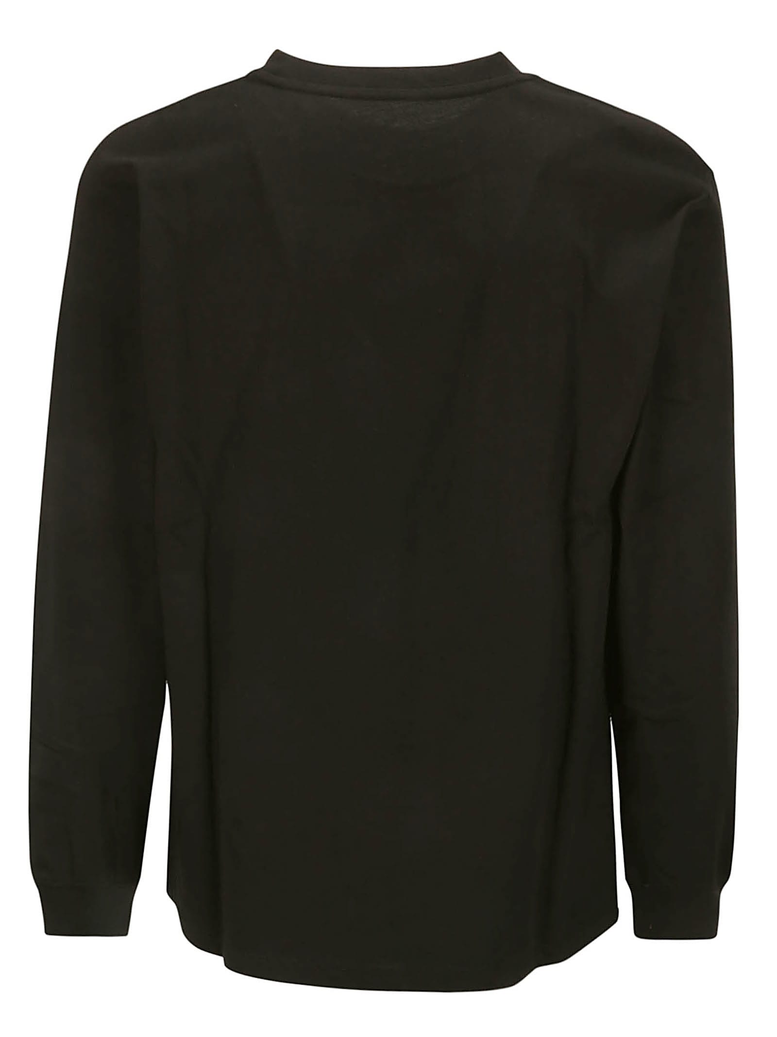 Shop Paccbet Men Pocket Tag Long Sleeve Tee Shirt Knit In Black